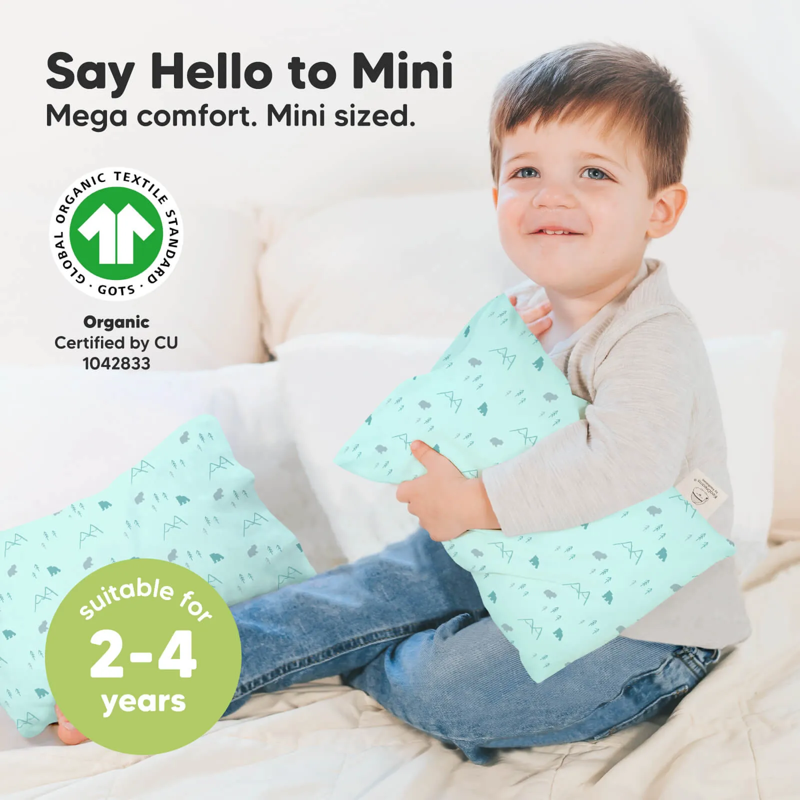 Mini Toddler Pillow With Pillowcase (Polar)