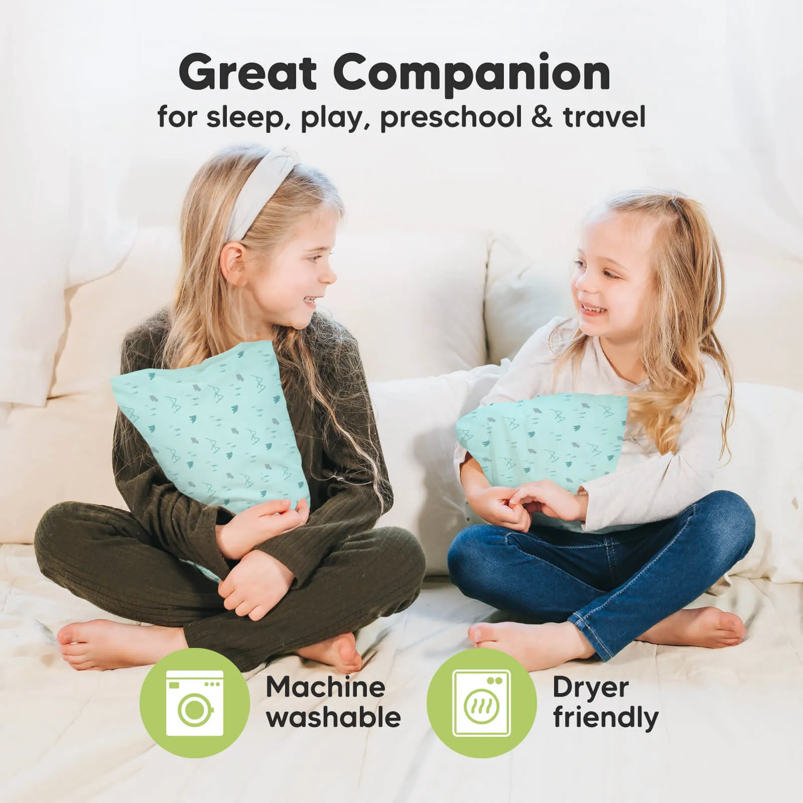 Mini Toddler Pillow With Pillowcase (Polar)