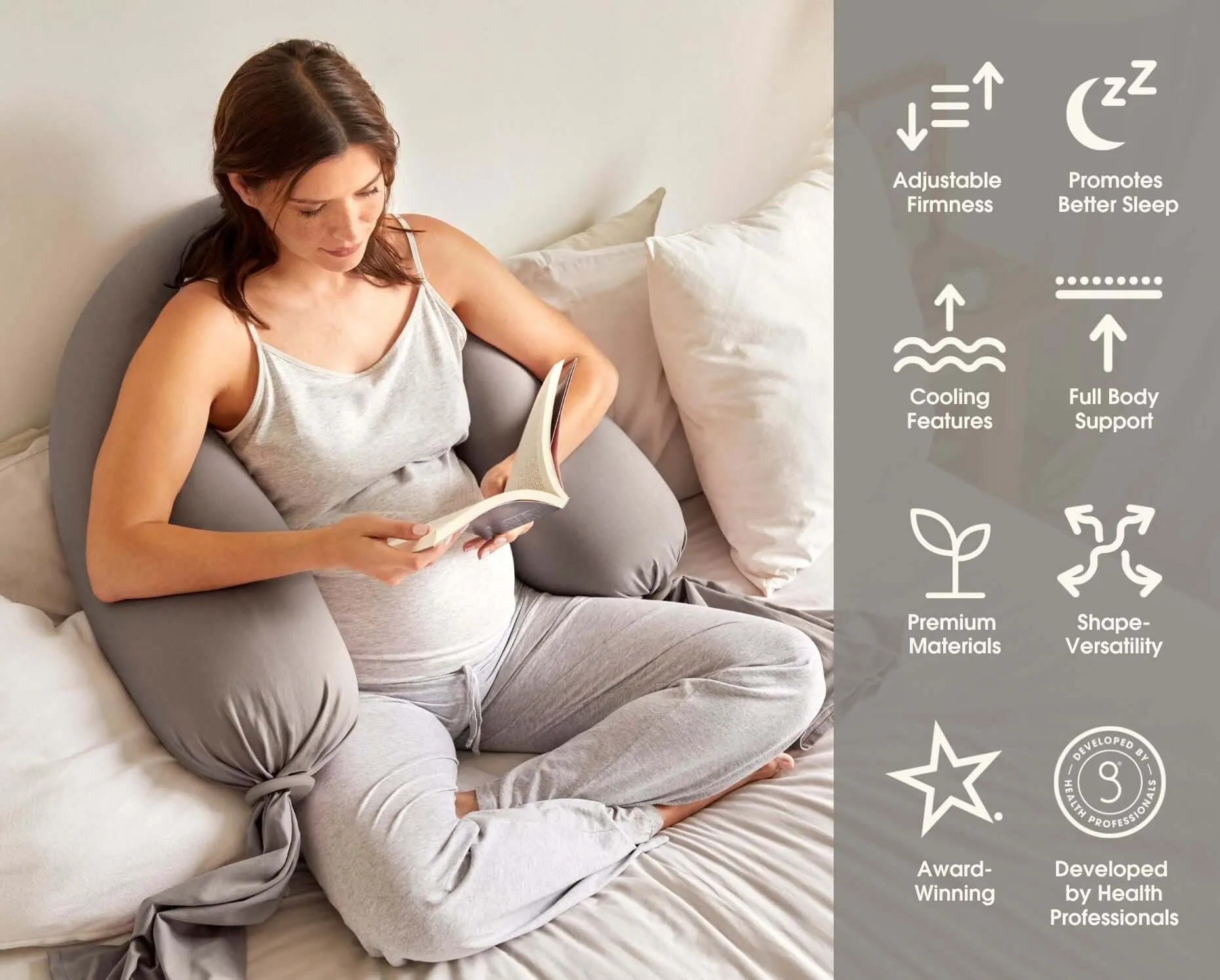 Nursing & Pregnancy Pillow | Stone