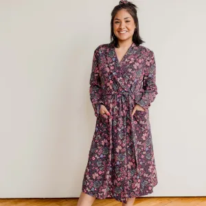 Organic Cotton Women’s Lounge Robe in Flower Child