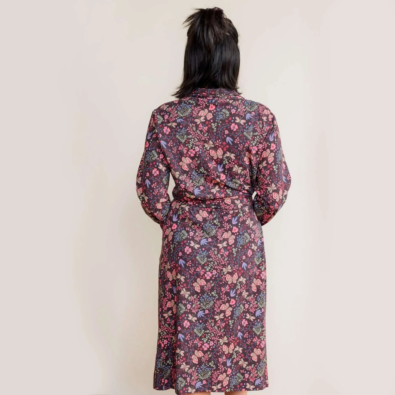 Organic Cotton Women’s Lounge Robe in Flower Child