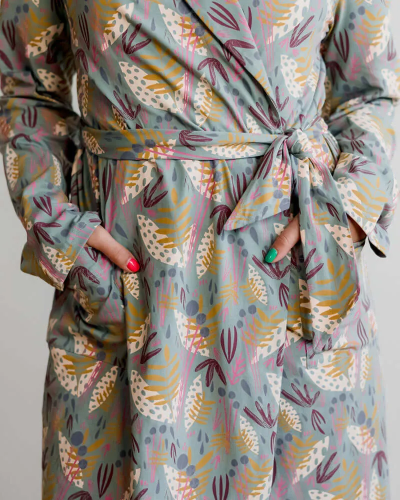 Organic Cotton Women’s Lounge Robe in Whimsy