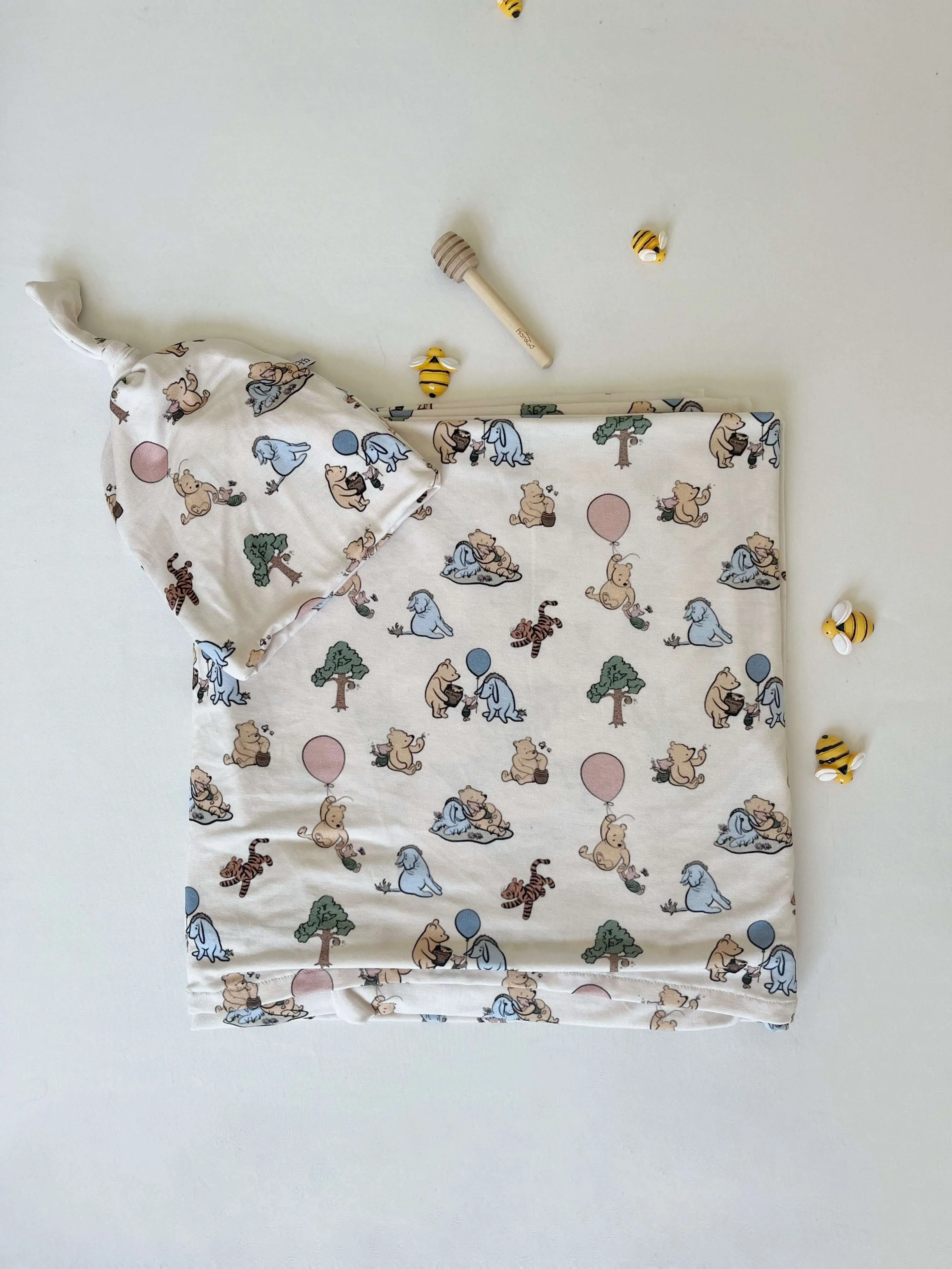 Pooh | Bamboo Swaddle   Beanie Set