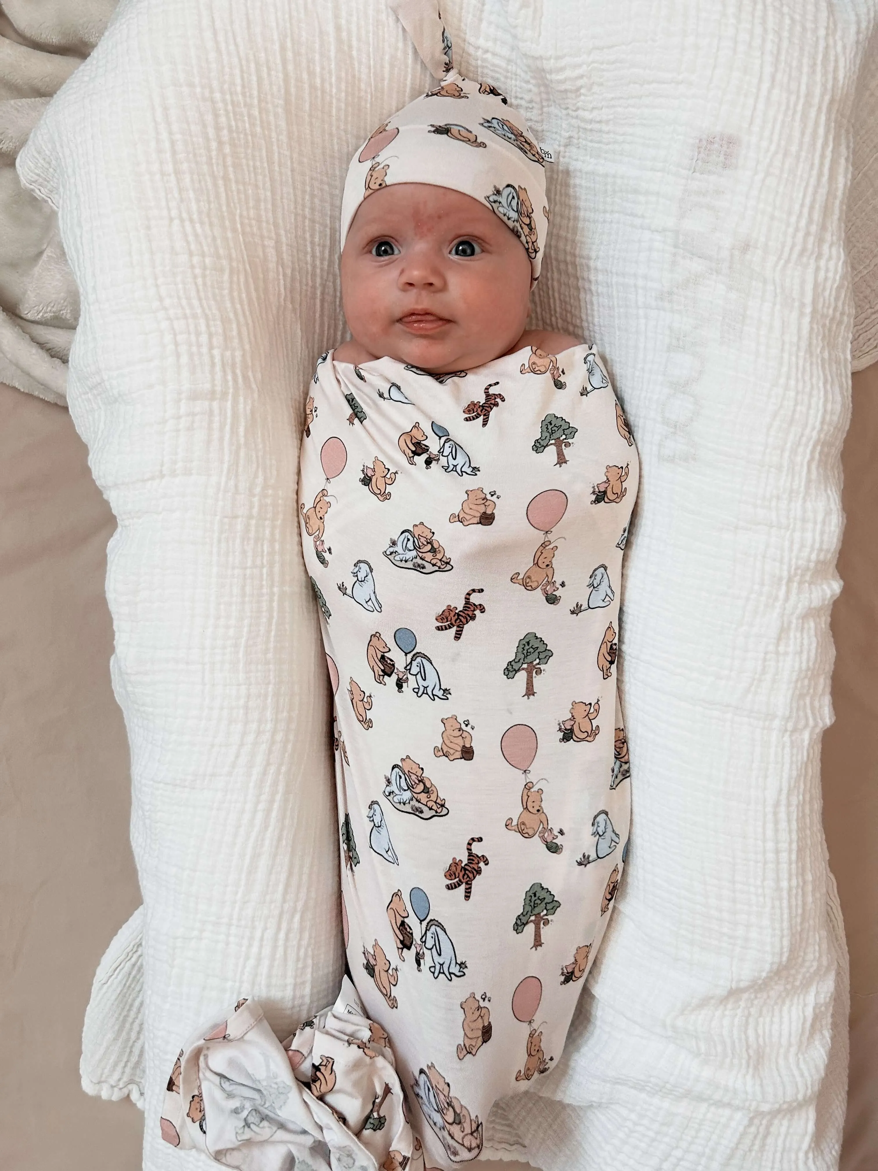 Pooh | Bamboo Swaddle   Beanie Set