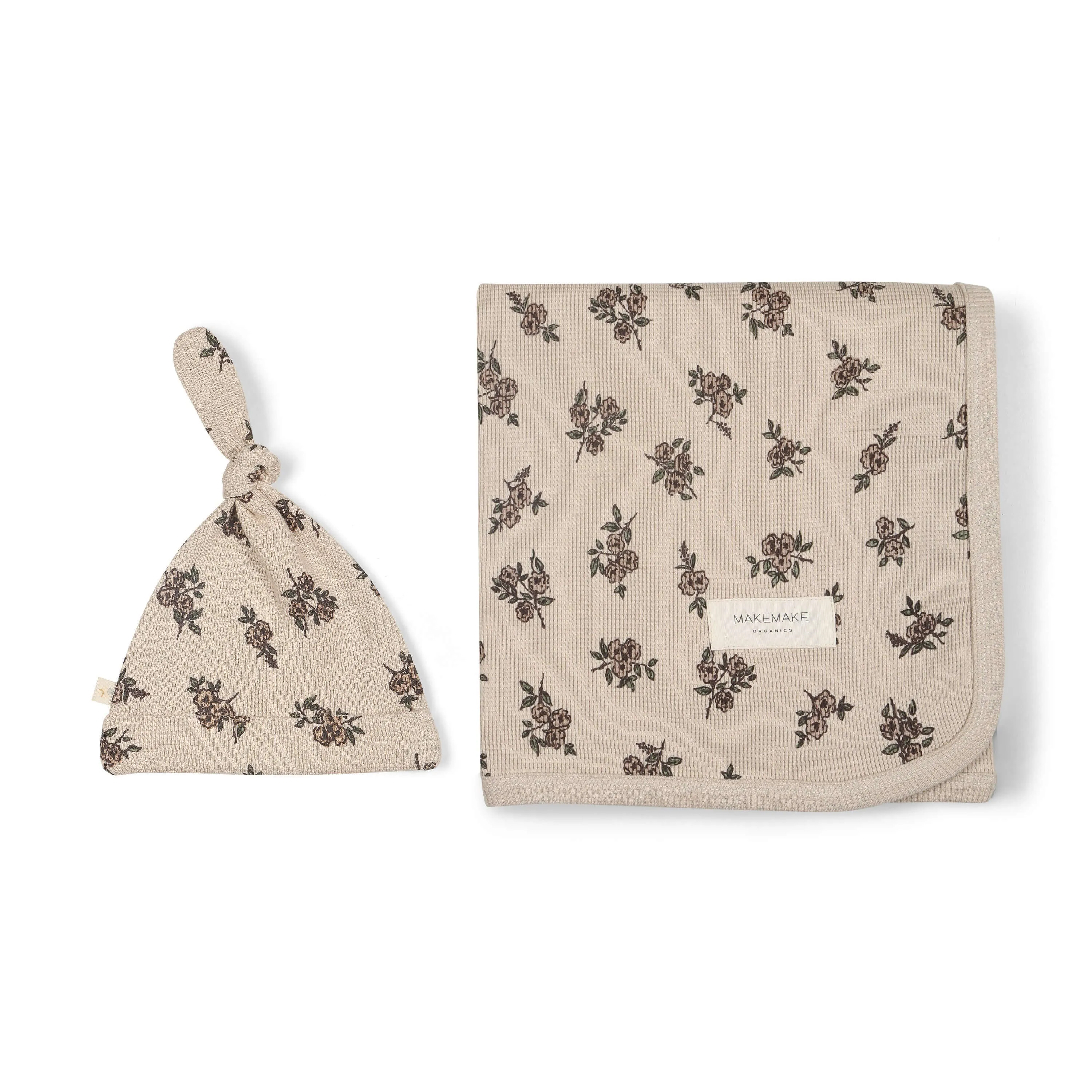 Posy | Organic Swaddle Blanket & Hat