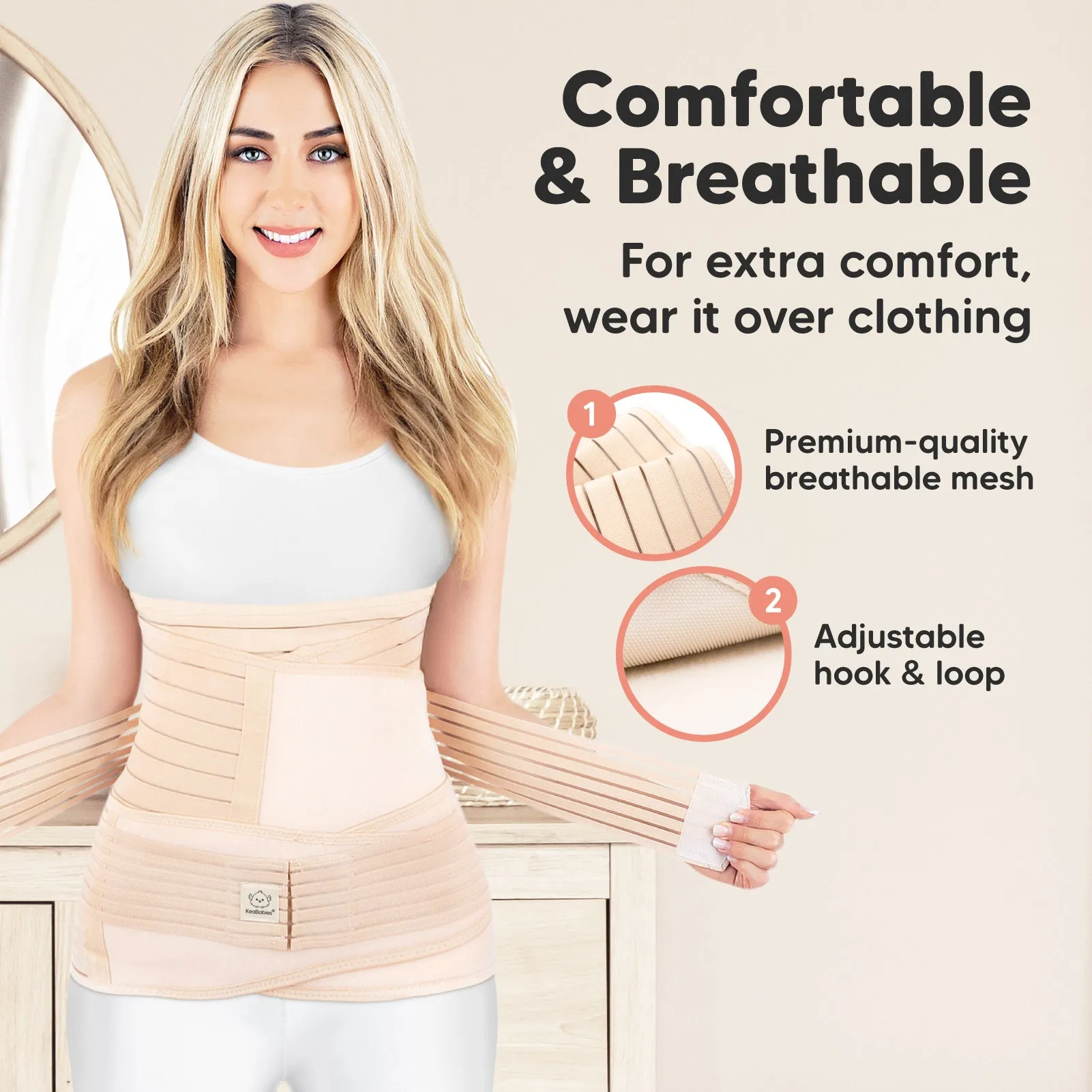 Revive 3-in-1 Postpartum Recovery Support Belt (Classic Ivory)