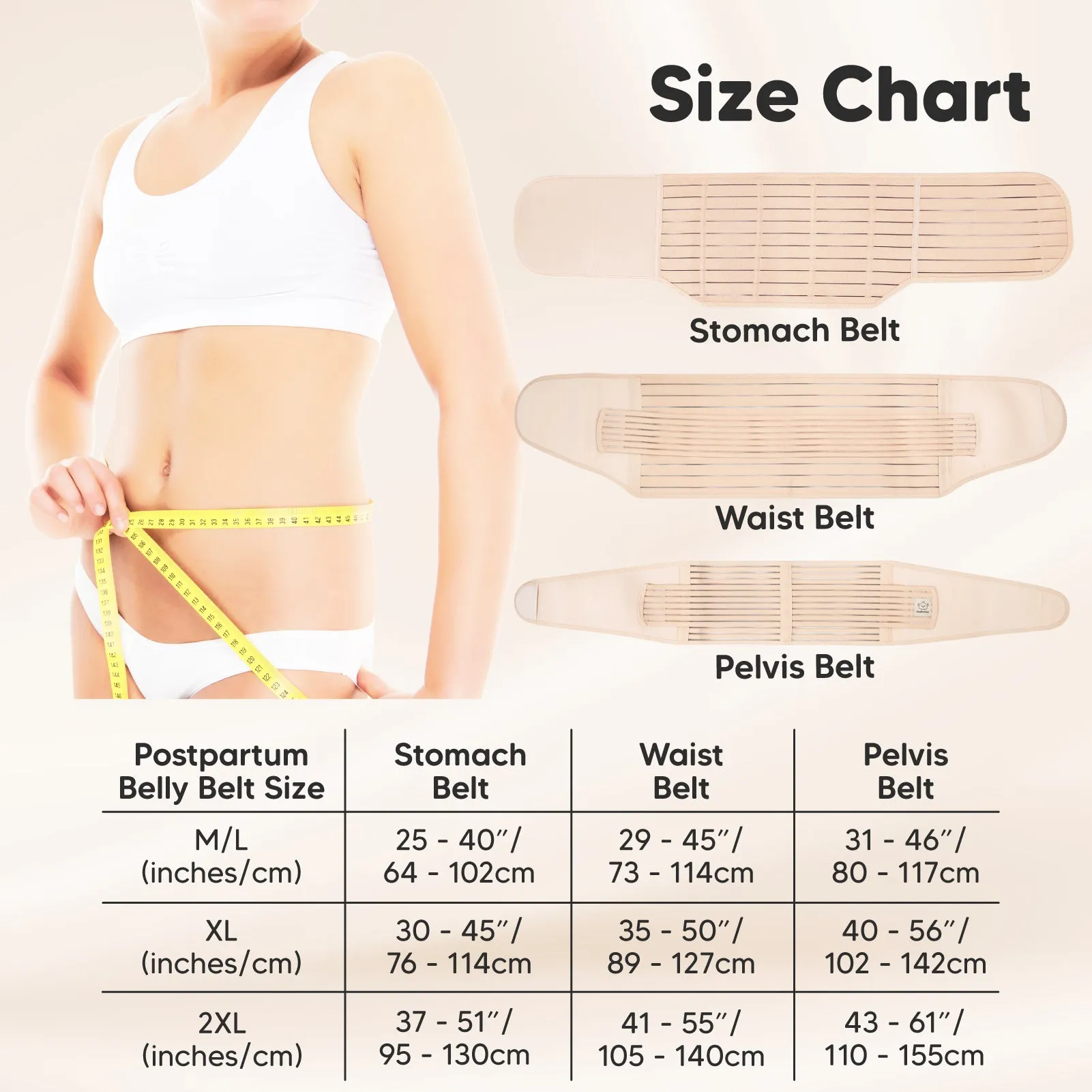 Revive 3-in-1 Postpartum Recovery Support Belt (Classic Ivory)