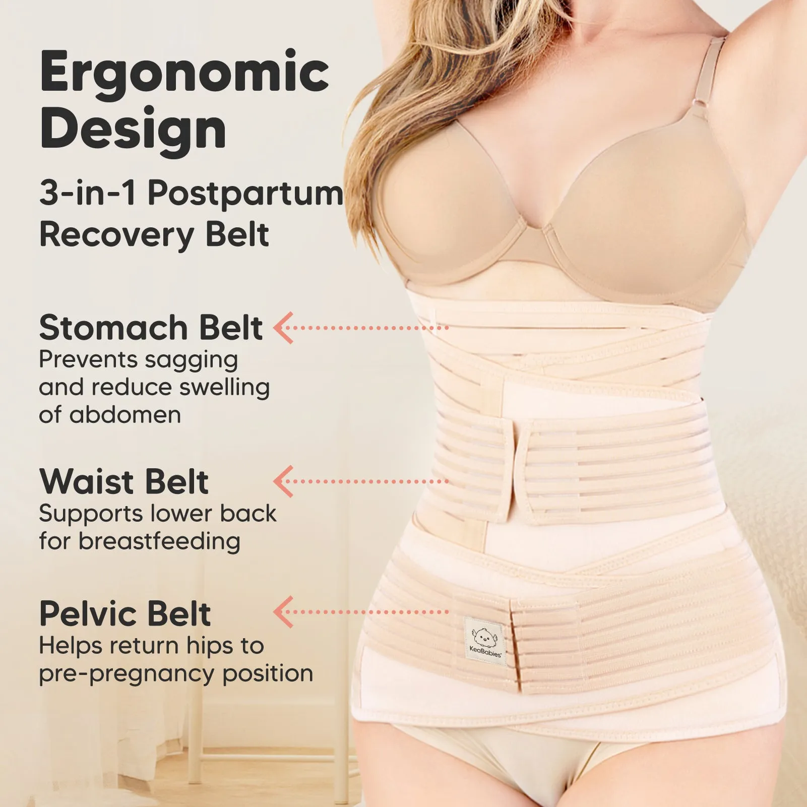 Revive 3-in-1 Postpartum Recovery Support Belt (Classic Ivory)