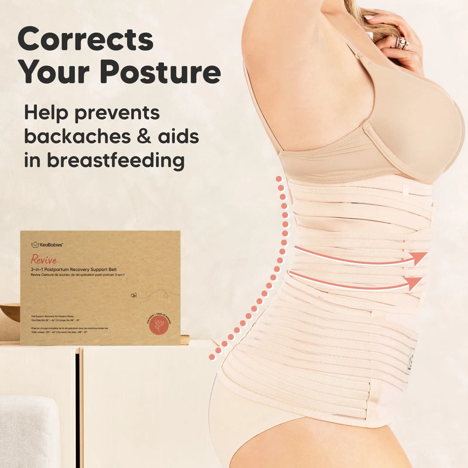 Revive 3-in-1 Postpartum Recovery Support Belt (Classic Ivory)