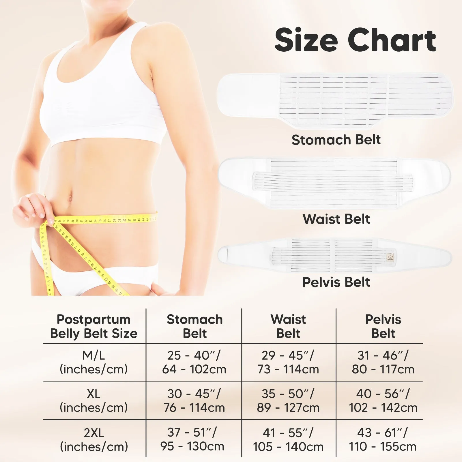 Revive 3-in-1 Postpartum Recovery Support Belt (Matte White)