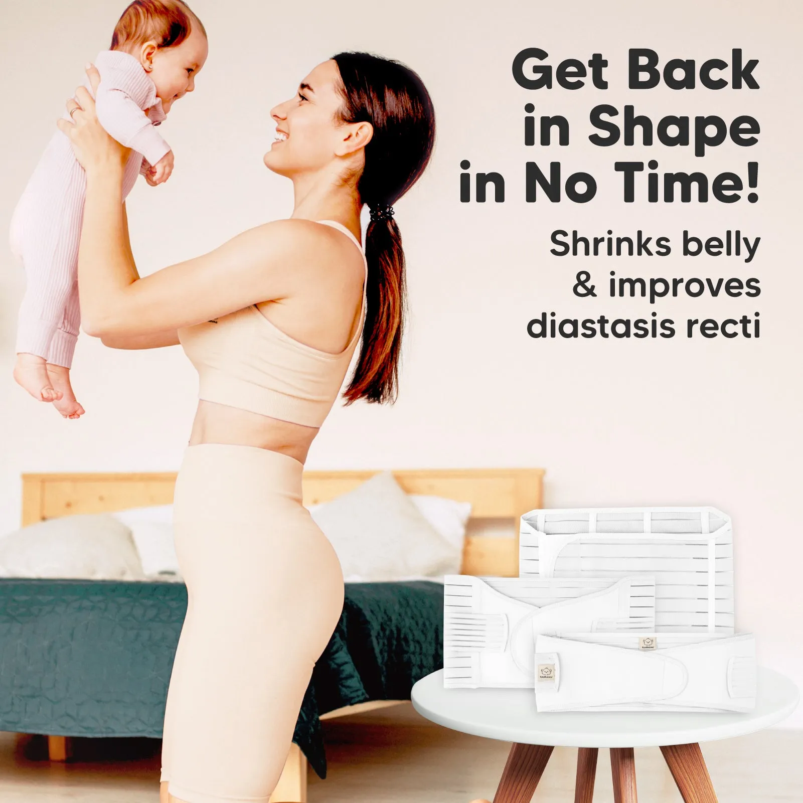 Revive 3-in-1 Postpartum Recovery Support Belt (Matte White)
