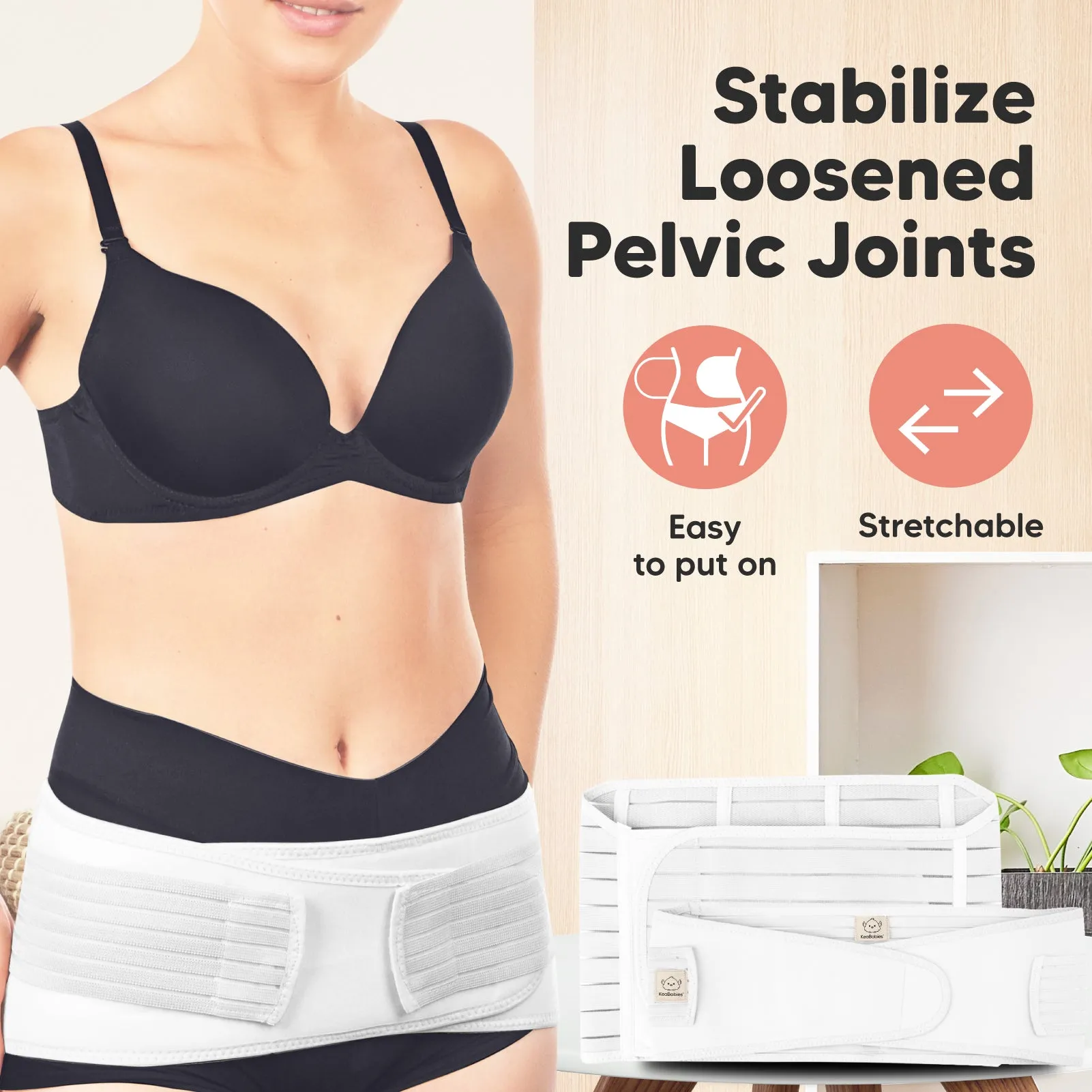 Revive 3-in-1 Postpartum Recovery Support Belt (Matte White)