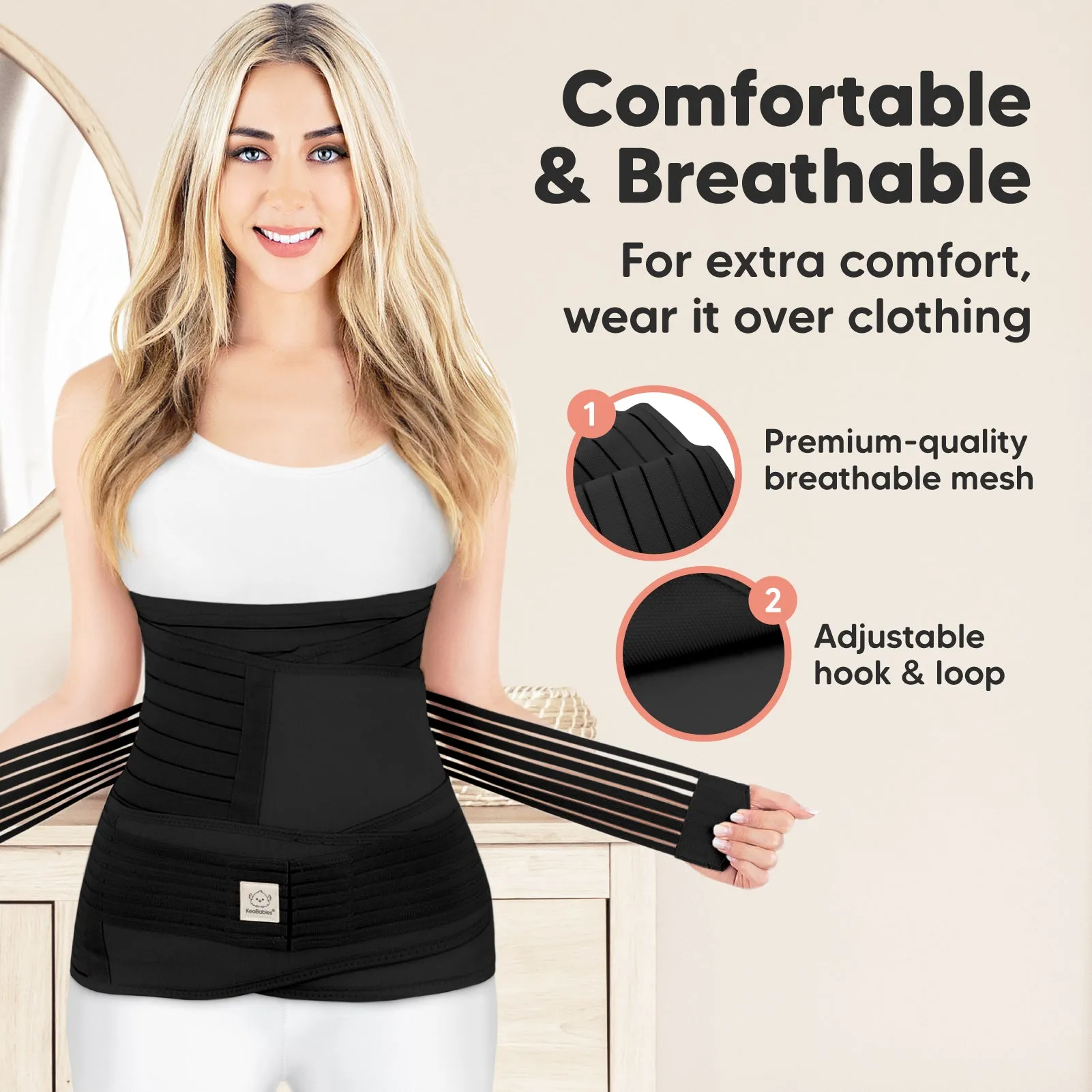 Revive 3-in-1 Postpartum Recovery Support Belt (Midnight Black)