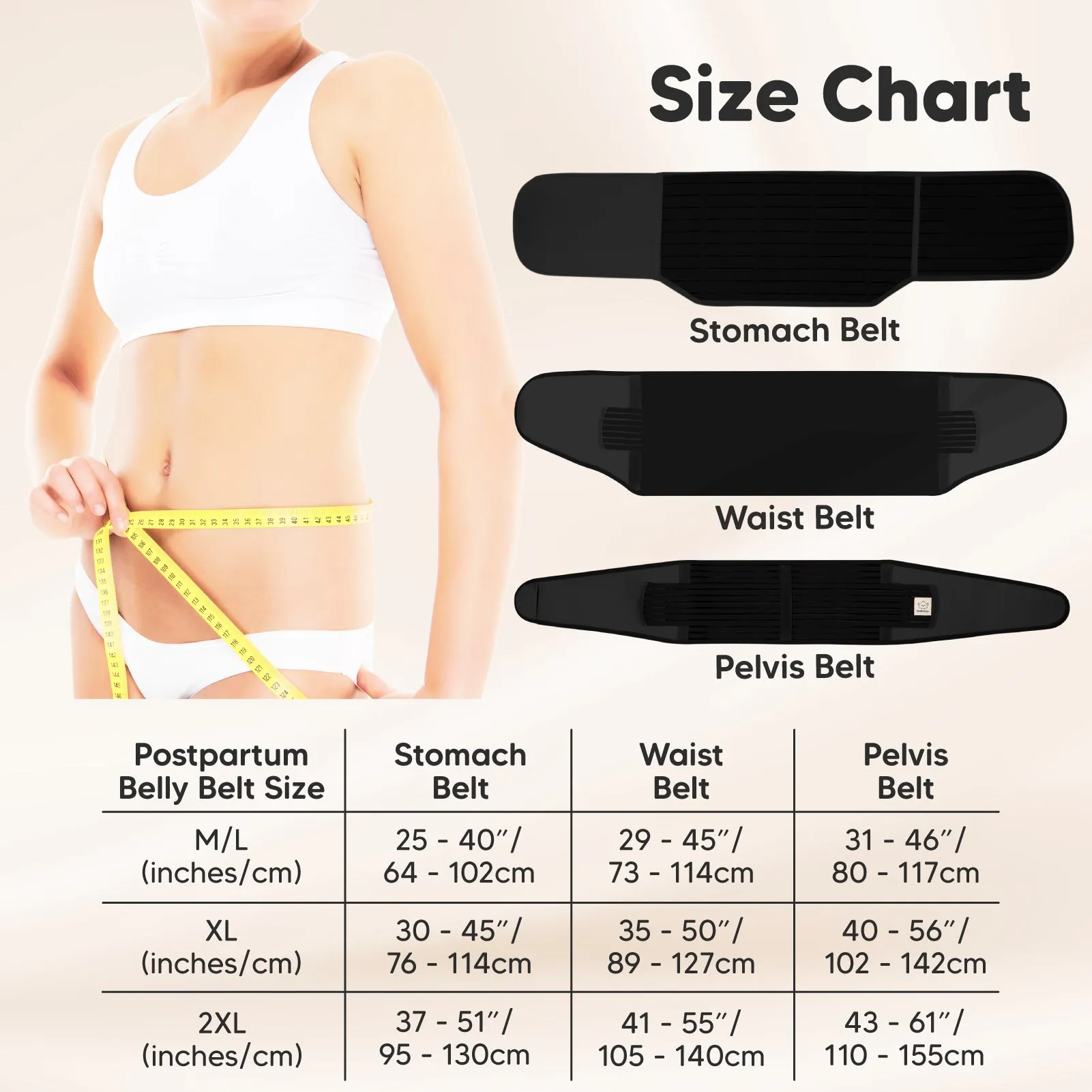 Revive 3-in-1 Postpartum Recovery Support Belt (Midnight Black)