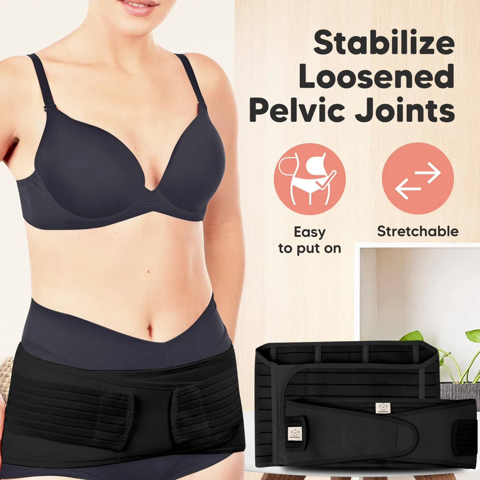 Revive 3-in-1 Postpartum Recovery Support Belt (Midnight Black)