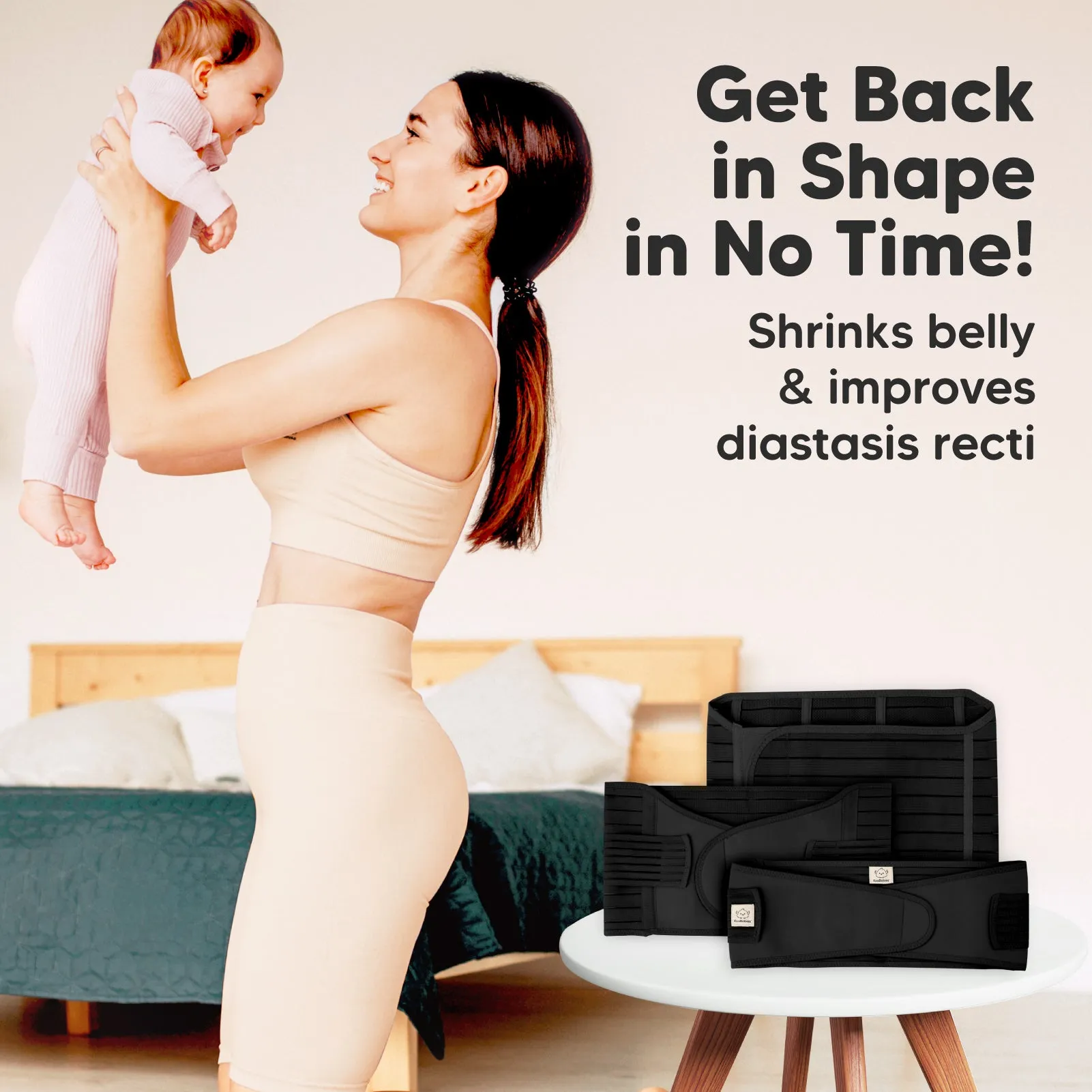 Revive 3-in-1 Postpartum Recovery Support Belt (Midnight Black)