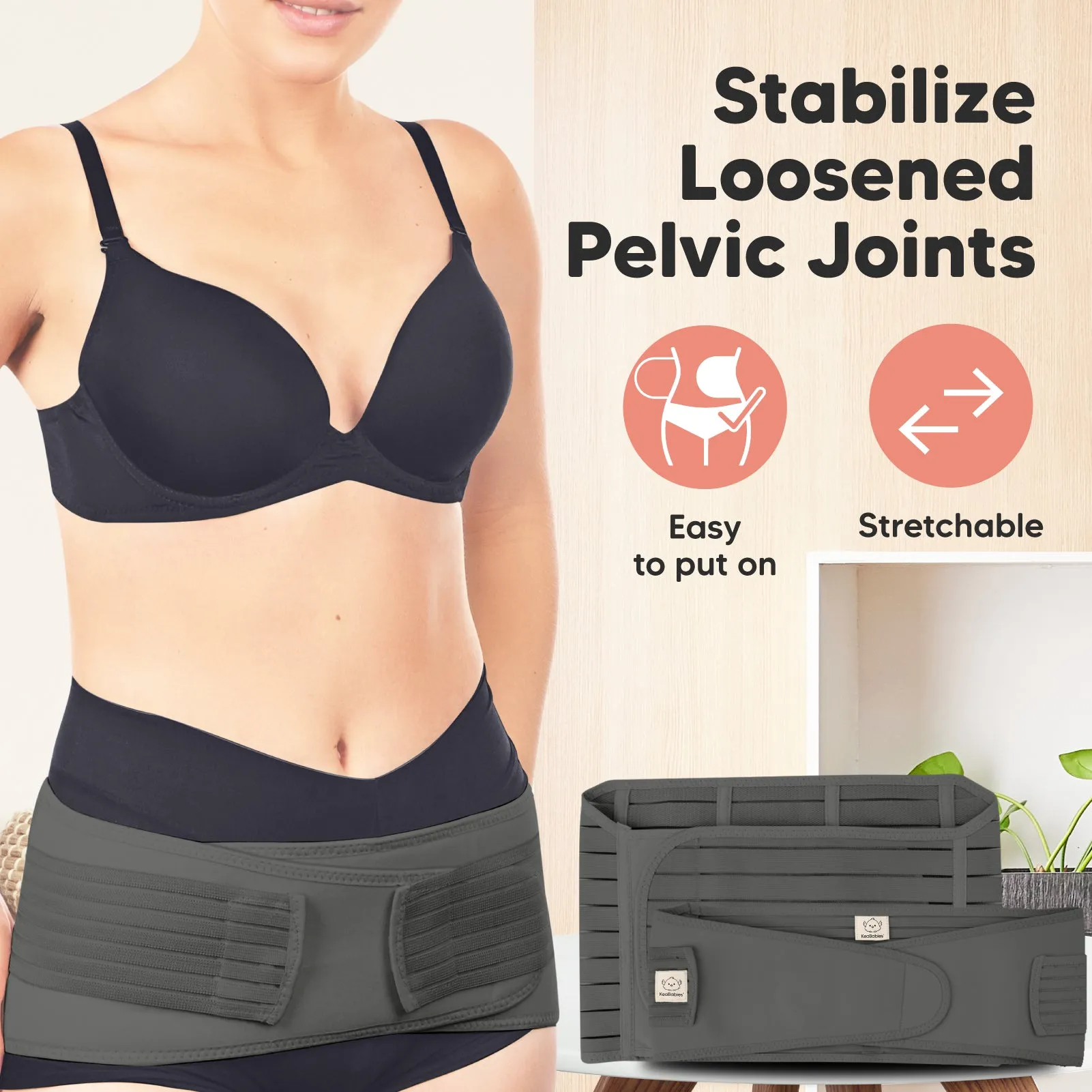 Revive 3-in-1 Postpartum Recovery Support Belt (Mystic Gray)