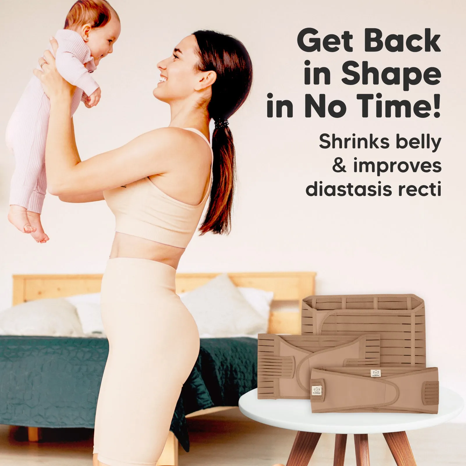 Revive 3-in-1 Postpartum Recovery Support Belt (Warm Tan)
