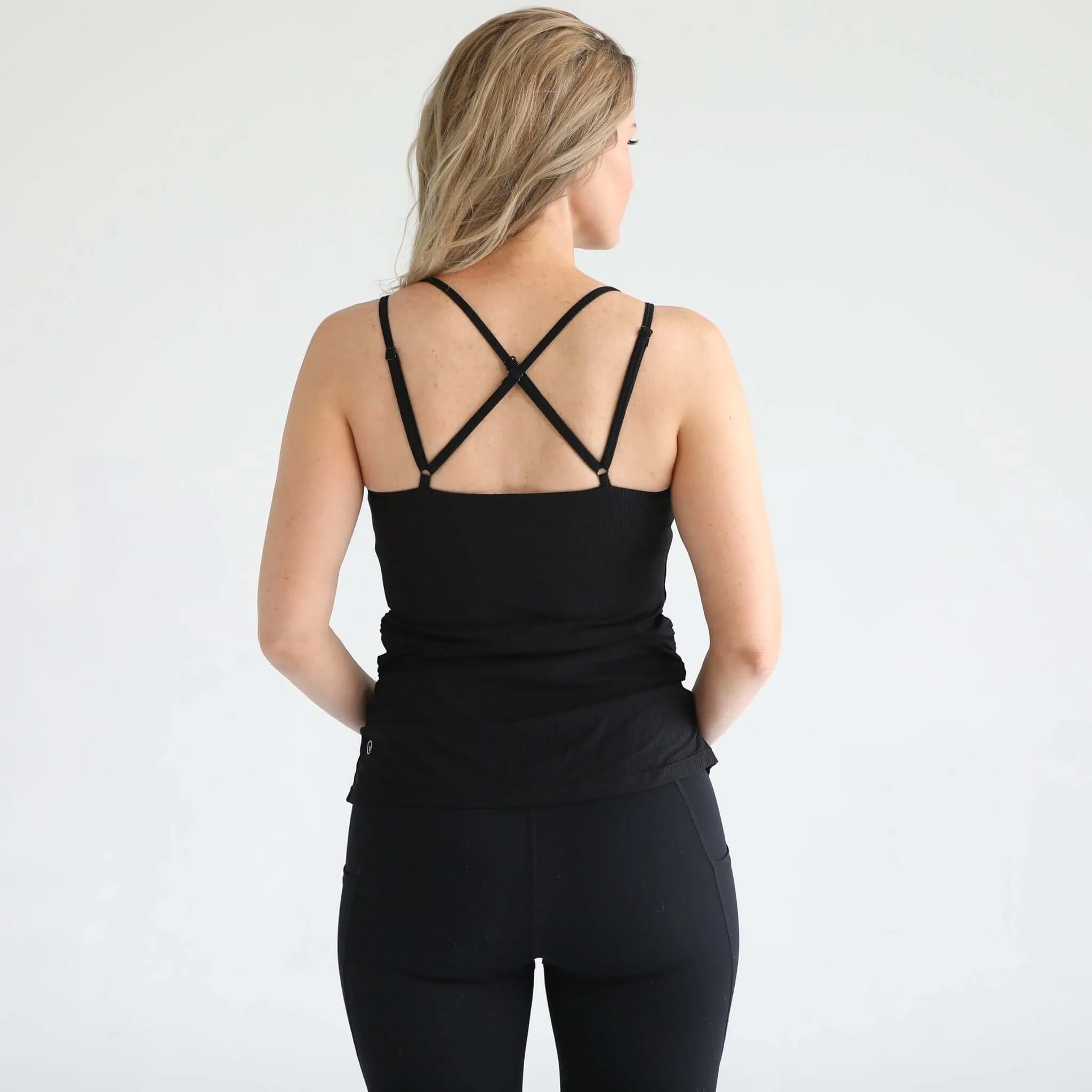 Sienna Light Support Nursing Cami Bra | Ribbed Noir