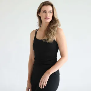 Sienna Light Support Nursing Cami Bra | Ribbed Noir