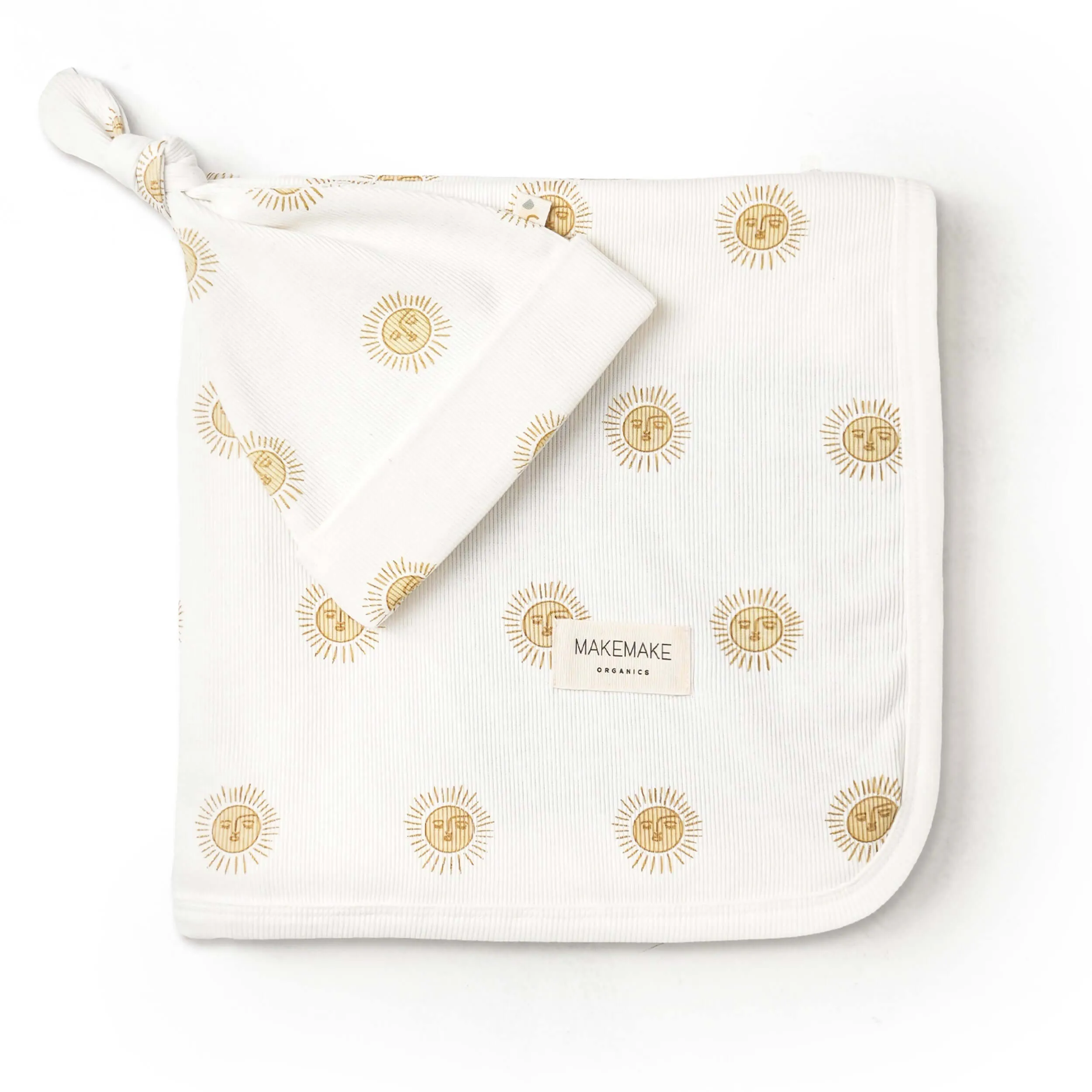 Summer Sun | Organic Swaddle Blanket & Hat Set