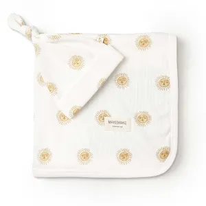Summer Sun | Organic Swaddle Blanket & Hat Set