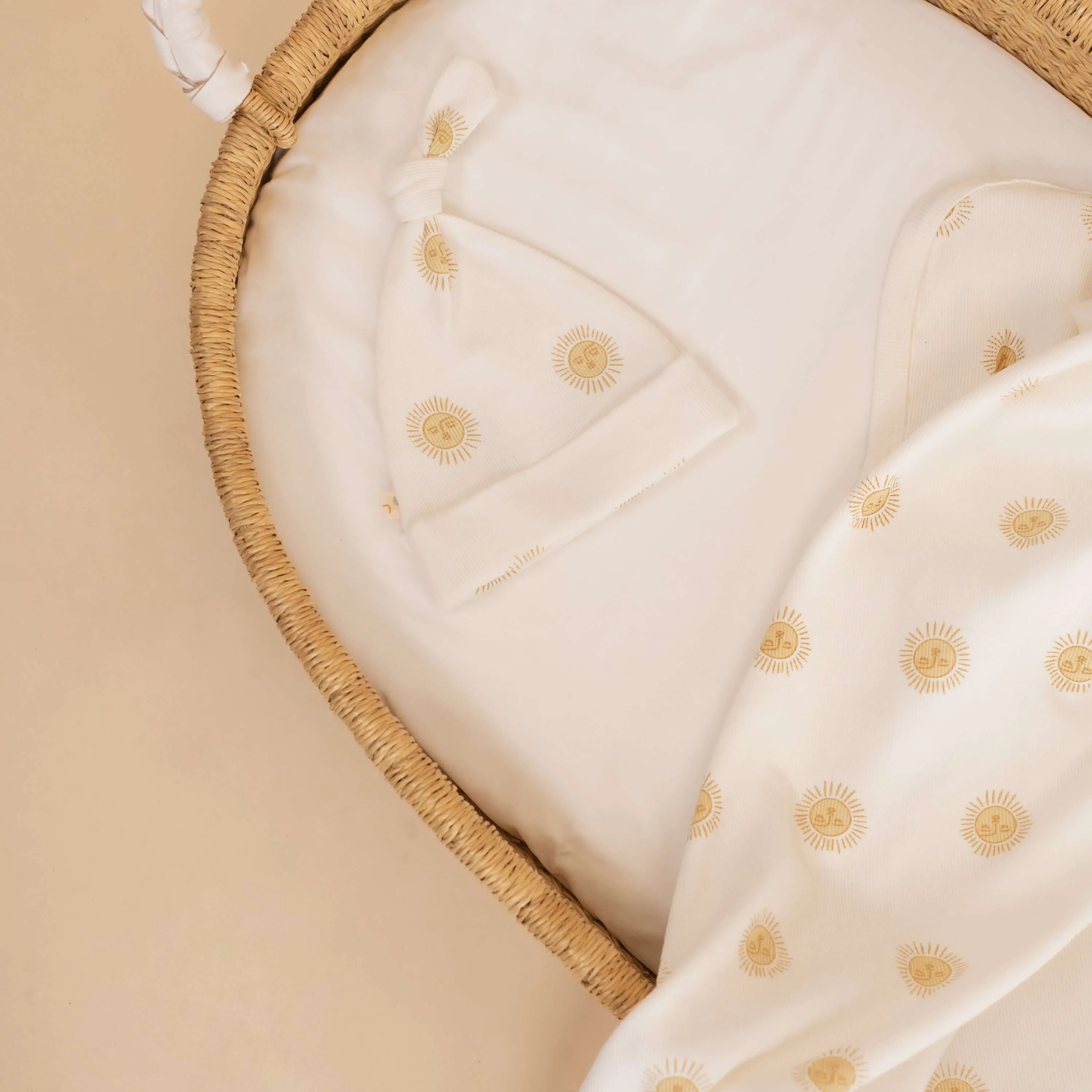 Summer Sun | Organic Swaddle Blanket & Hat Set