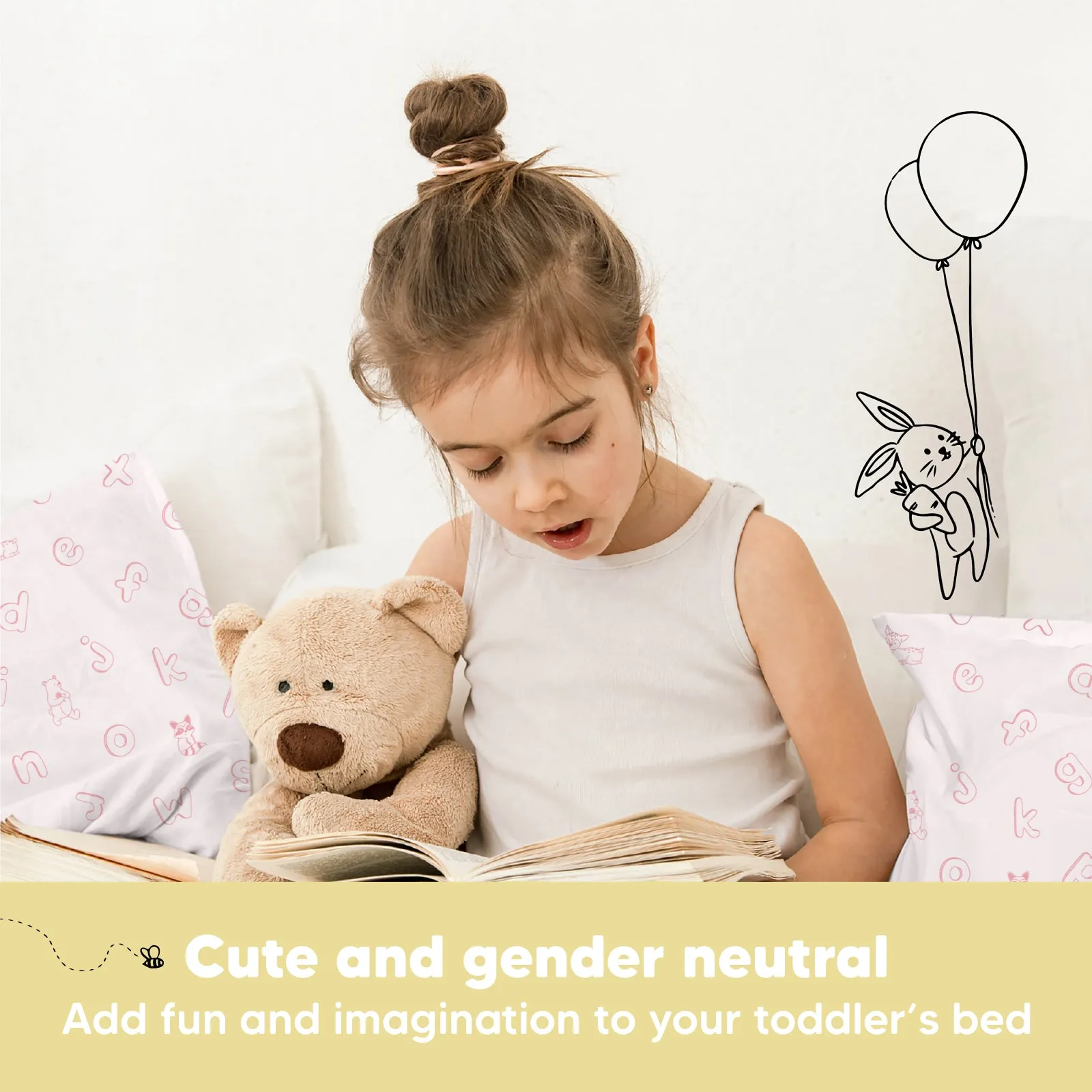 Toddler Pillow with Pillowcase (ABC Land Rose)
