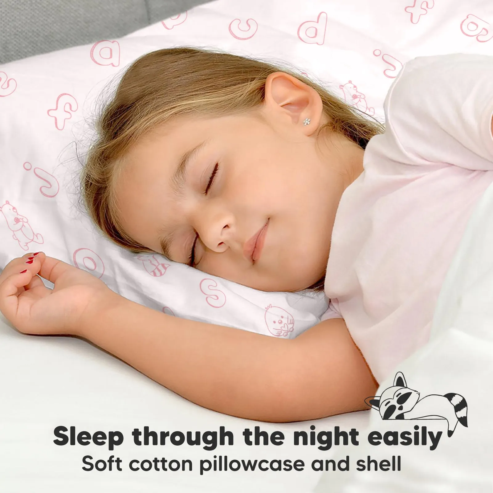 Toddler Pillow with Pillowcase (ABC Land Rose)