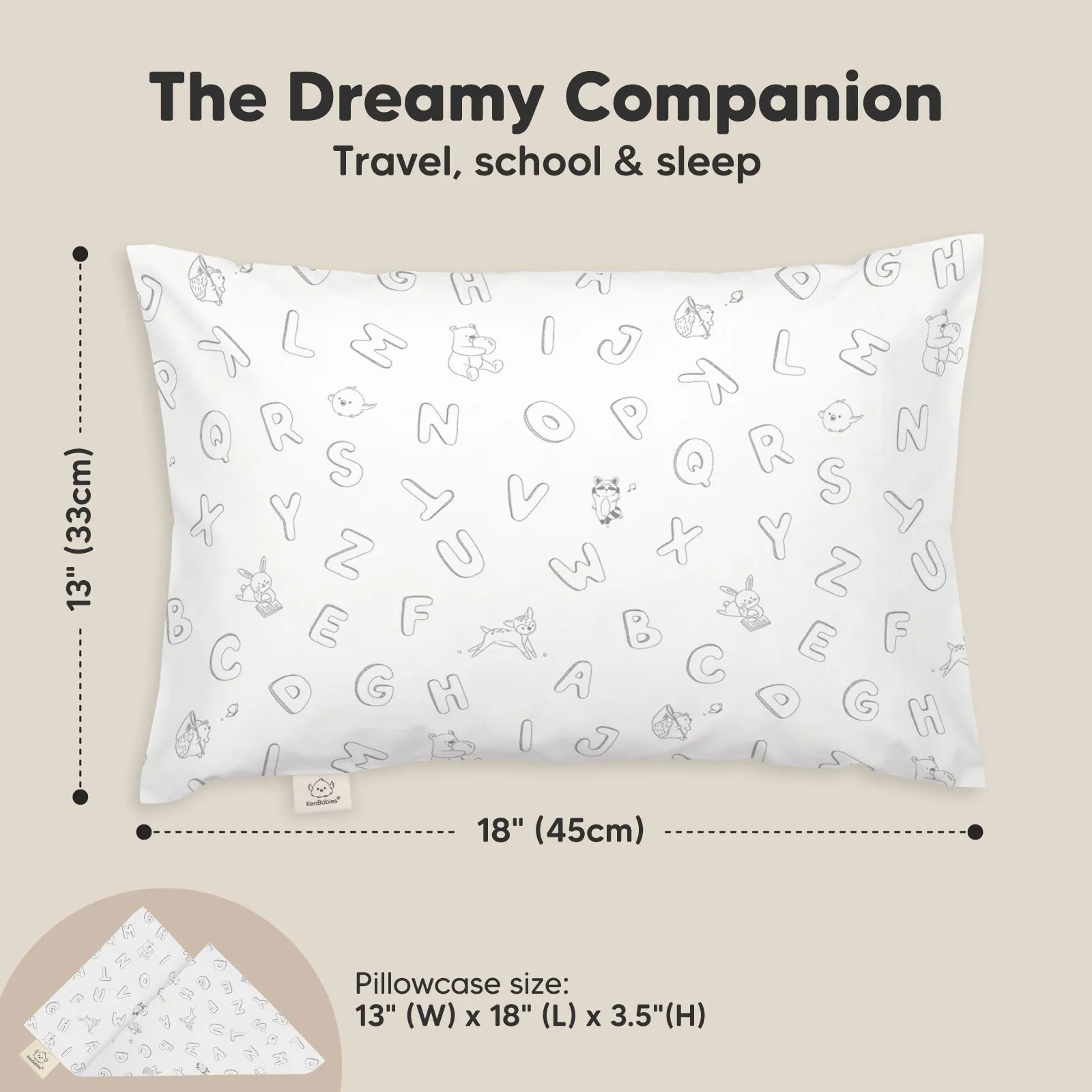 Toddler Pillow with Pillowcase (ABC Land)