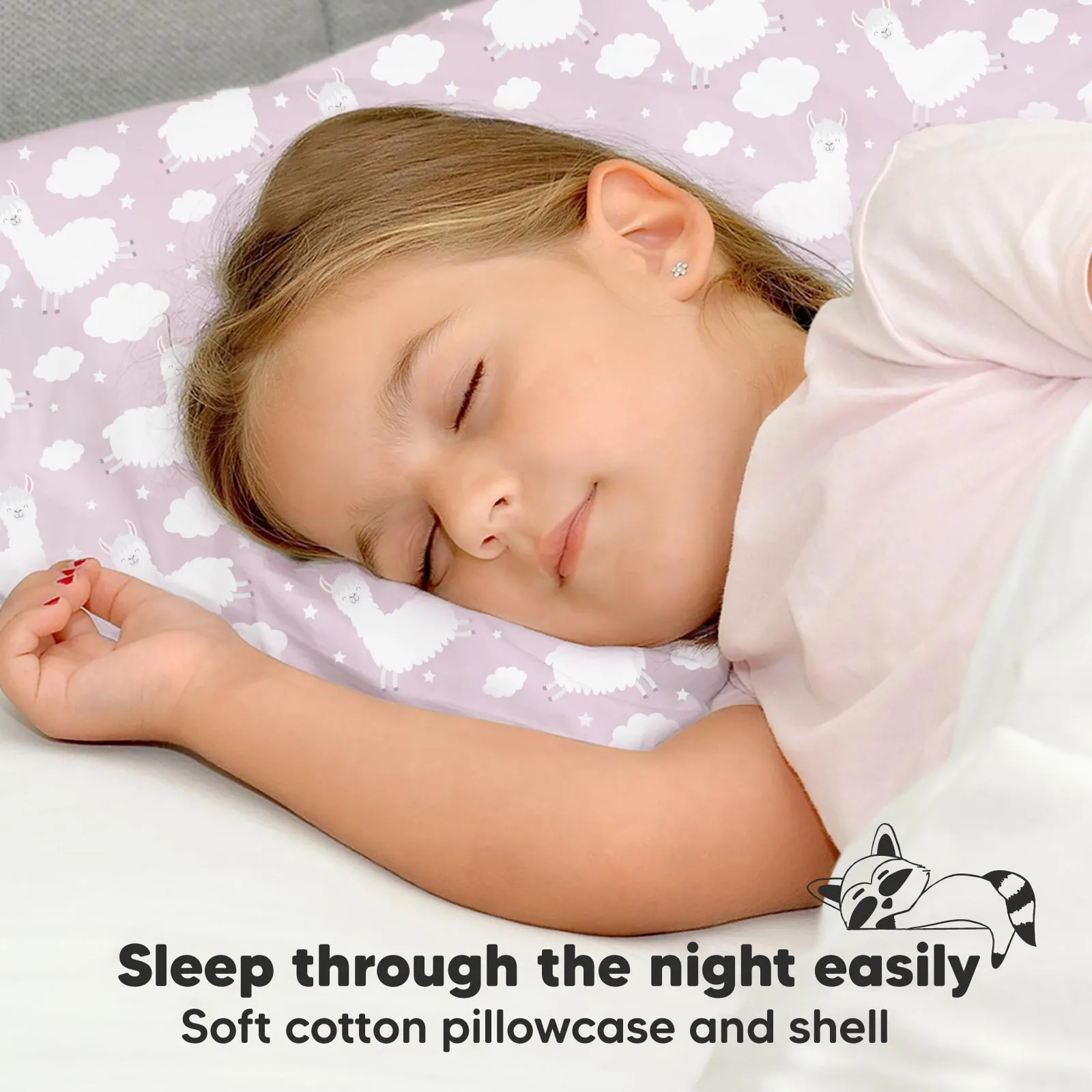 Toddler Pillow with Pillowcase (Alpacas)