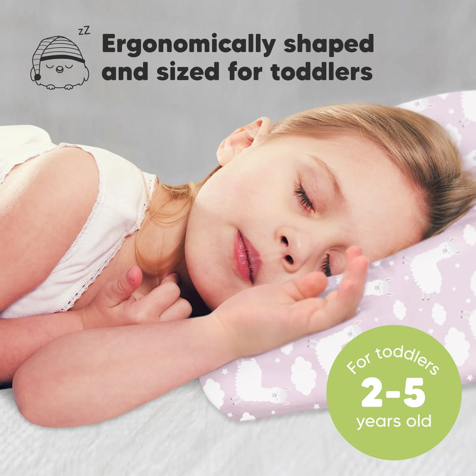 Toddler Pillow with Pillowcase (Alpacas)