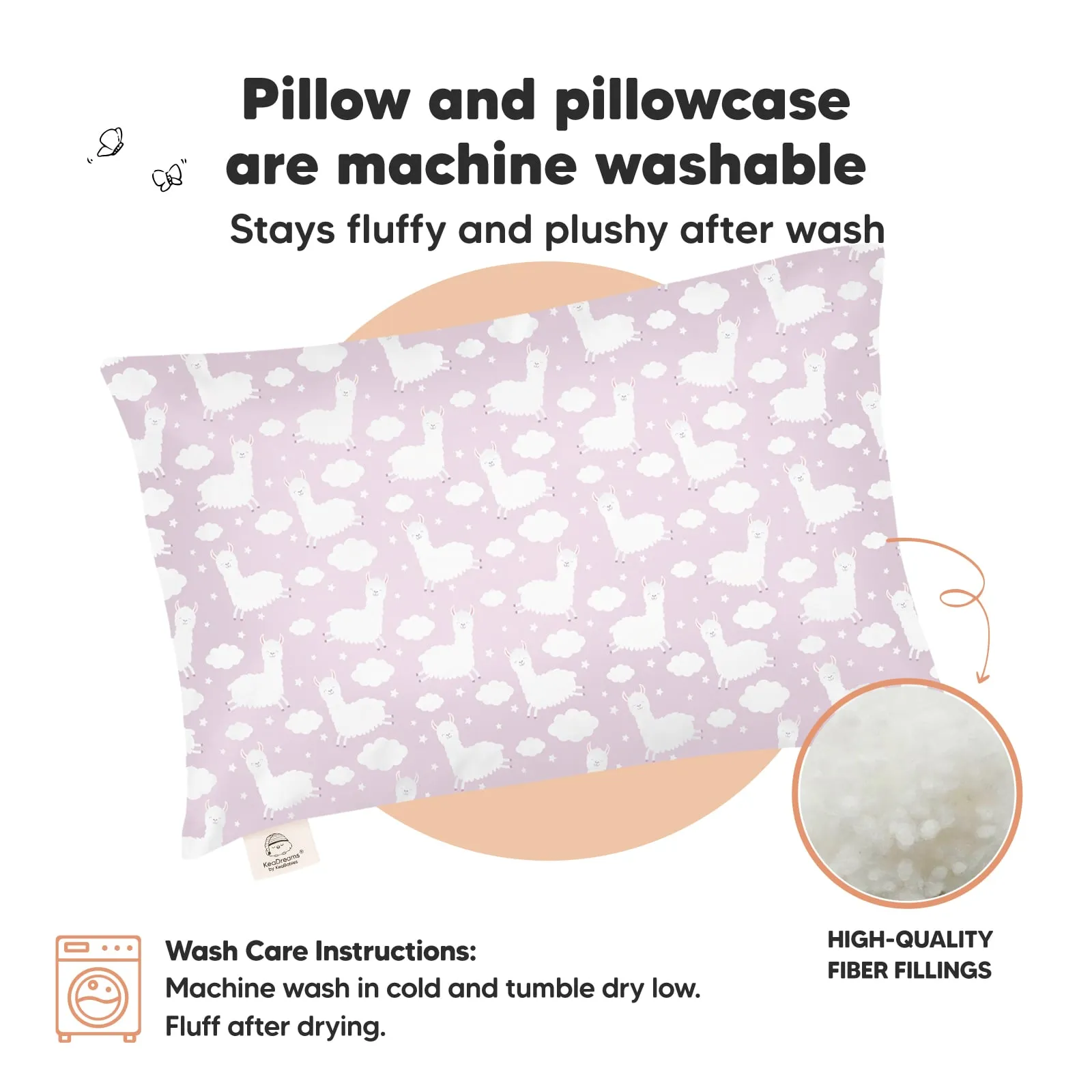 Toddler Pillow with Pillowcase (Alpacas)