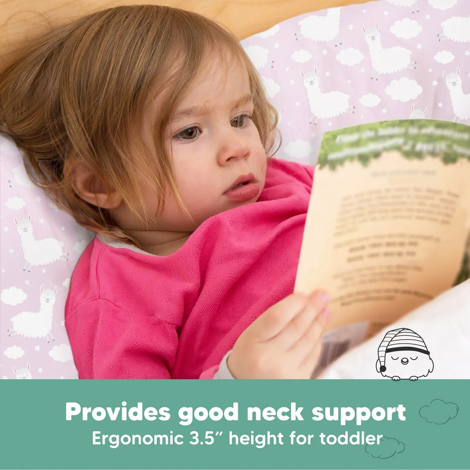 Toddler Pillow with Pillowcase (Alpacas)