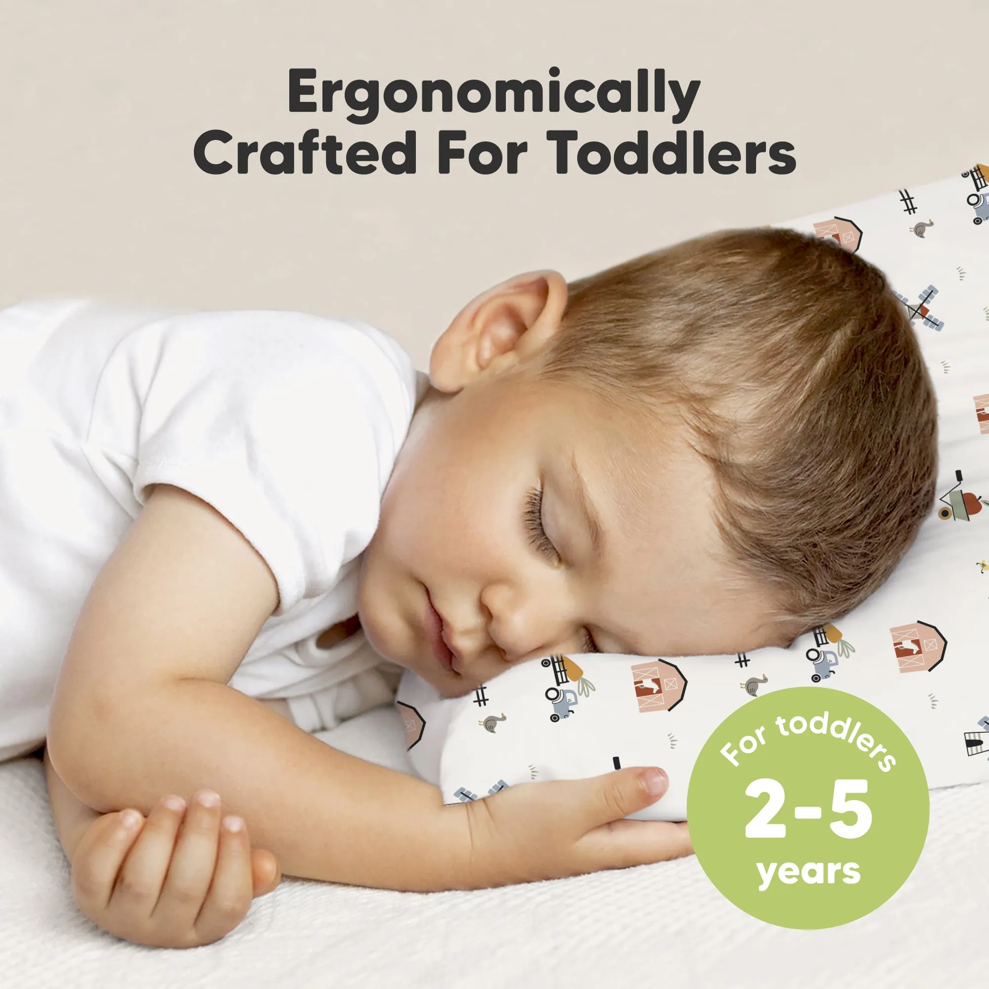 Toddler Pillow with Pillowcase (Barn)