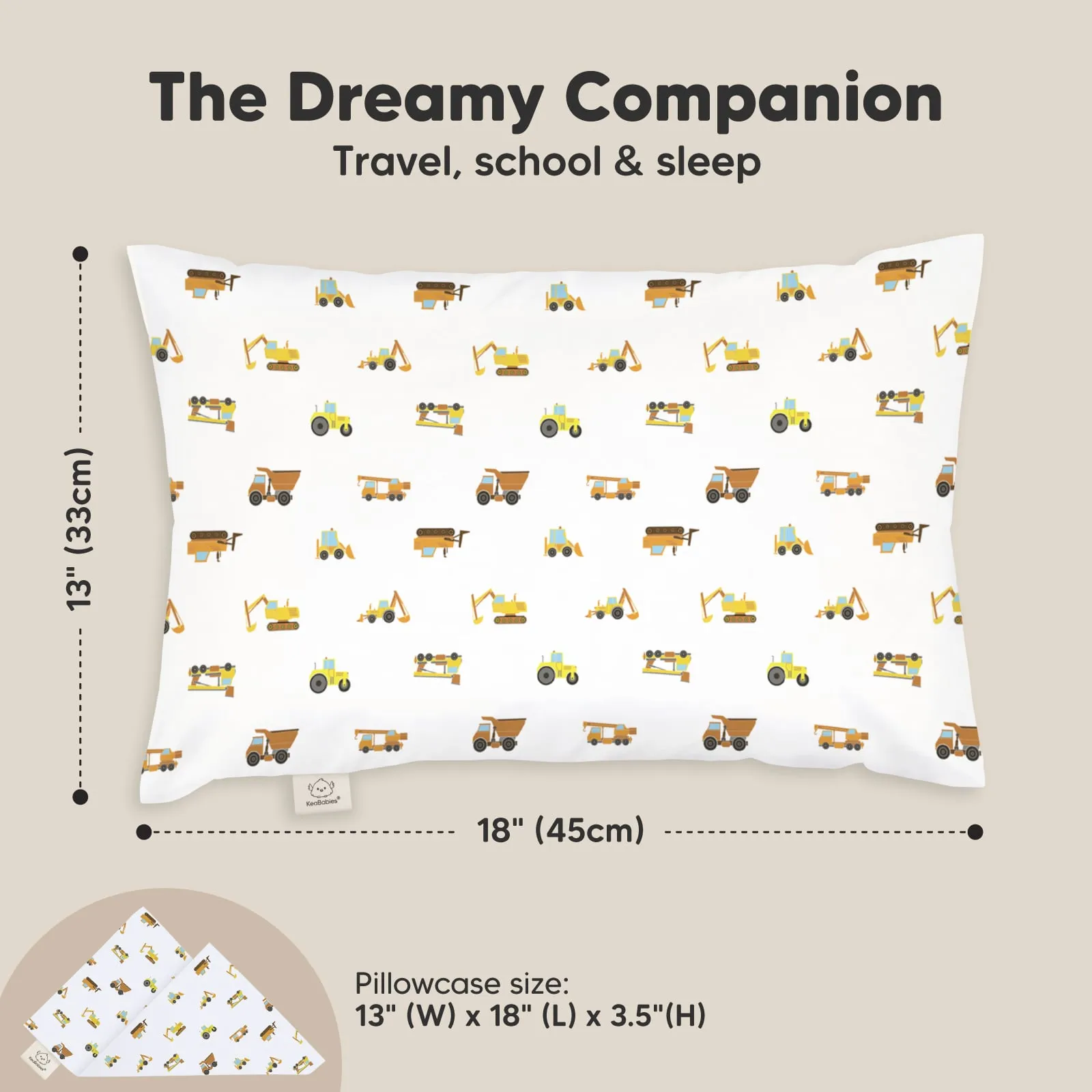 Toddler Pillow with Pillowcase (Construction)