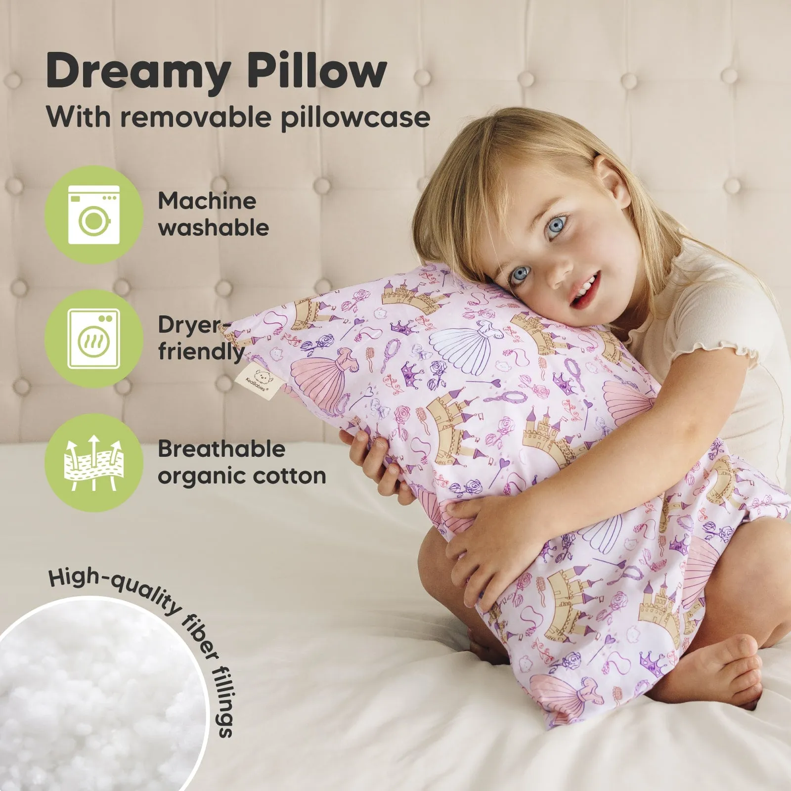 Toddler Pillow with Pillowcase (Dear Princess)