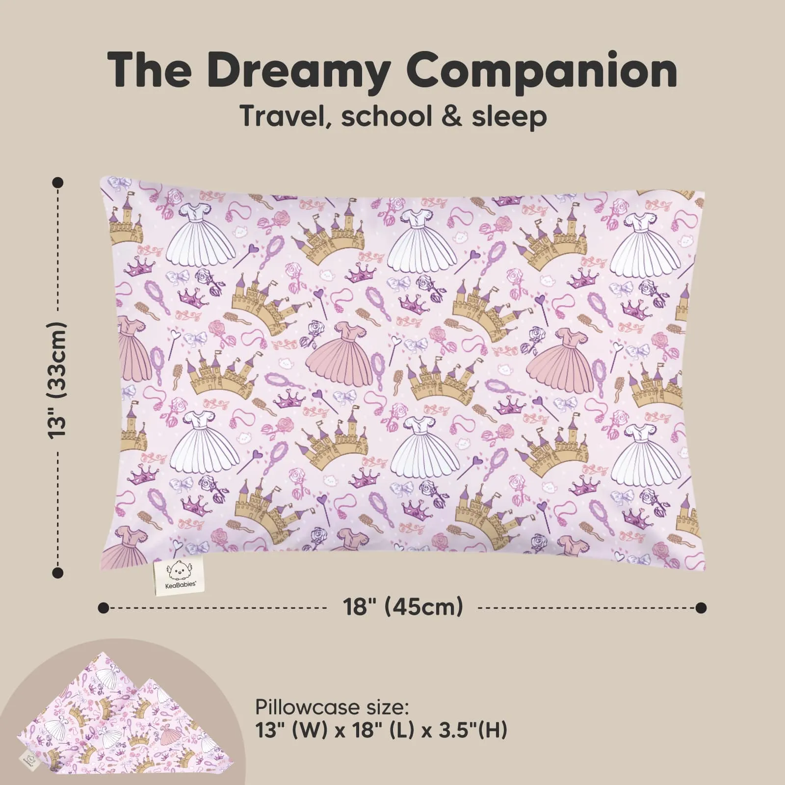 Toddler Pillow with Pillowcase (Dear Princess)