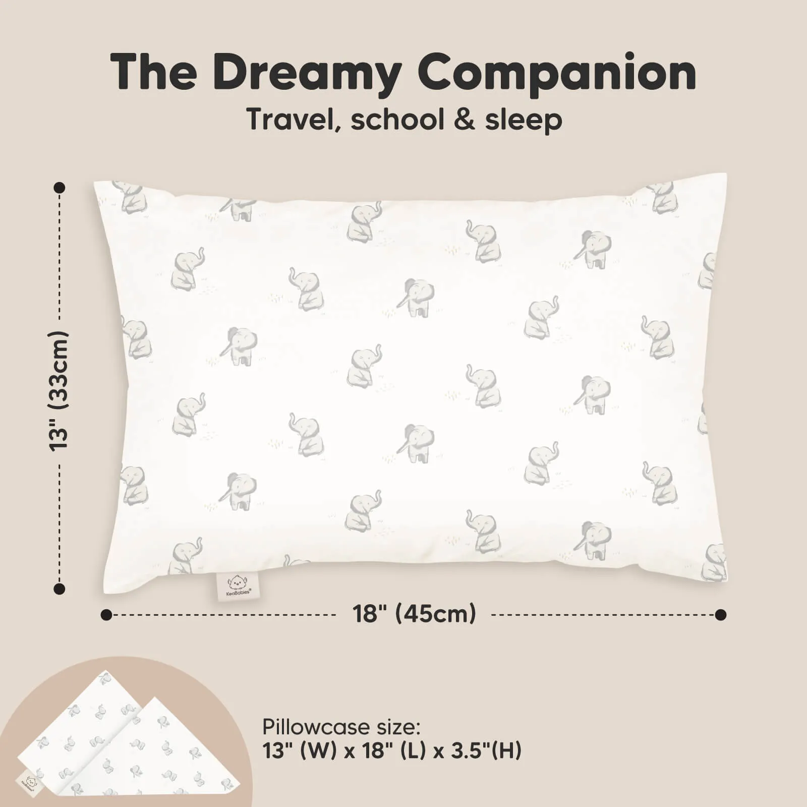 Toddler Pillow with Pillowcase (Elly)