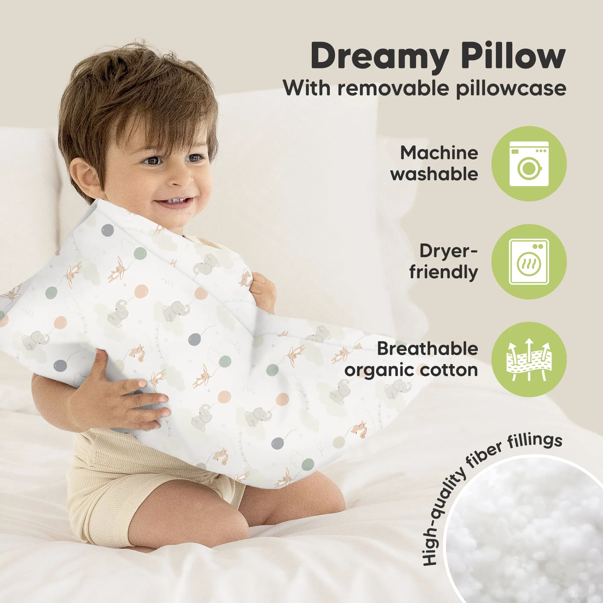 Toddler Pillow with Pillowcase (Escapade)