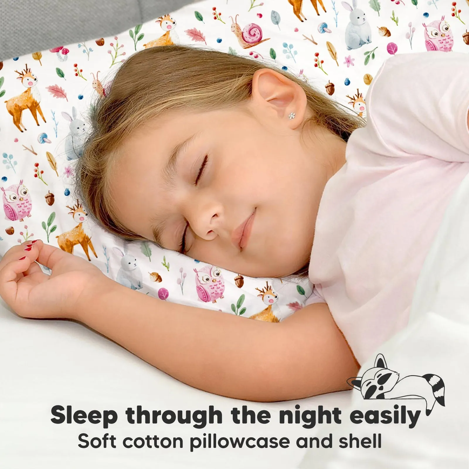 Toddler Pillow with Pillowcase (Forestland)