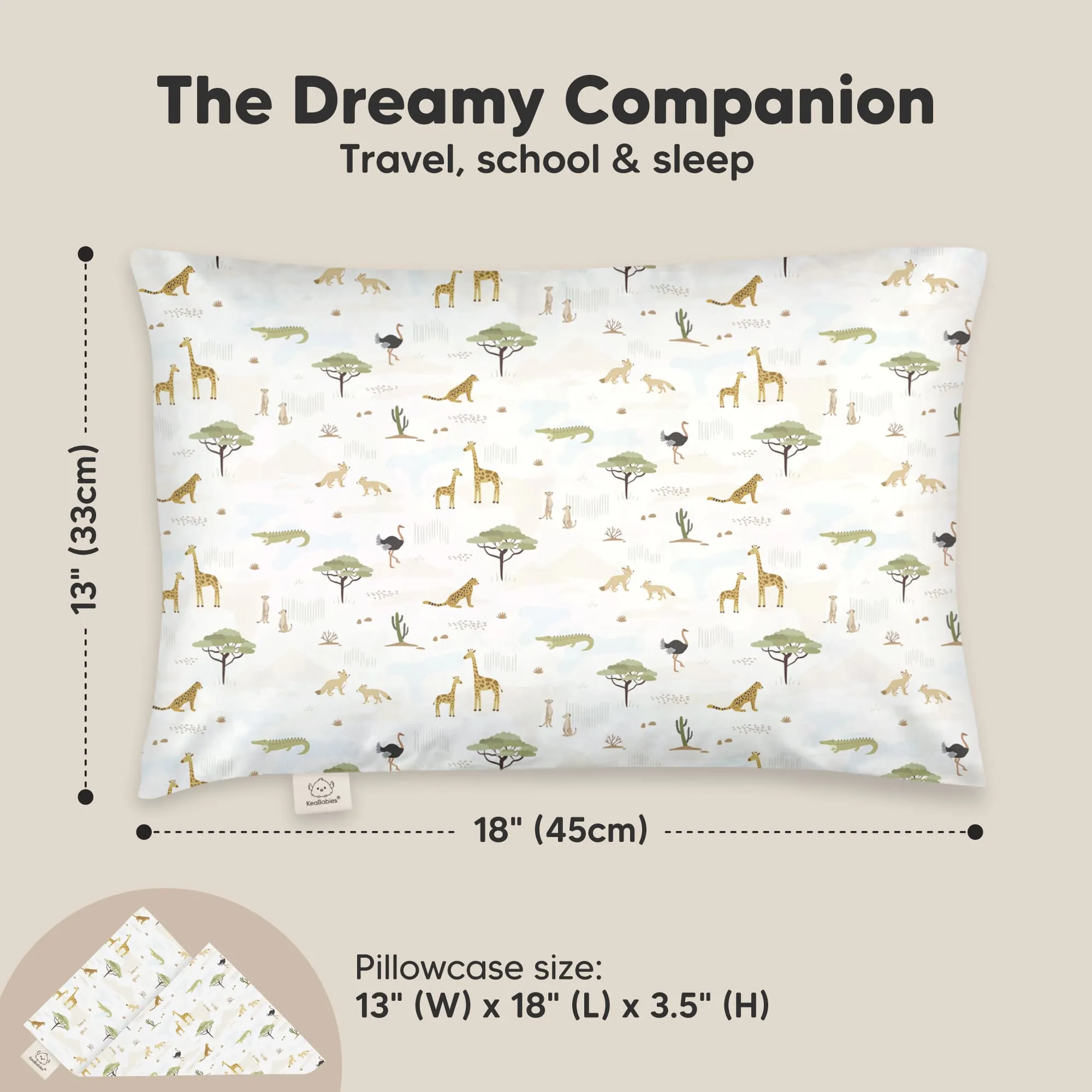 Toddler Pillow with Pillowcase (Grasslands)