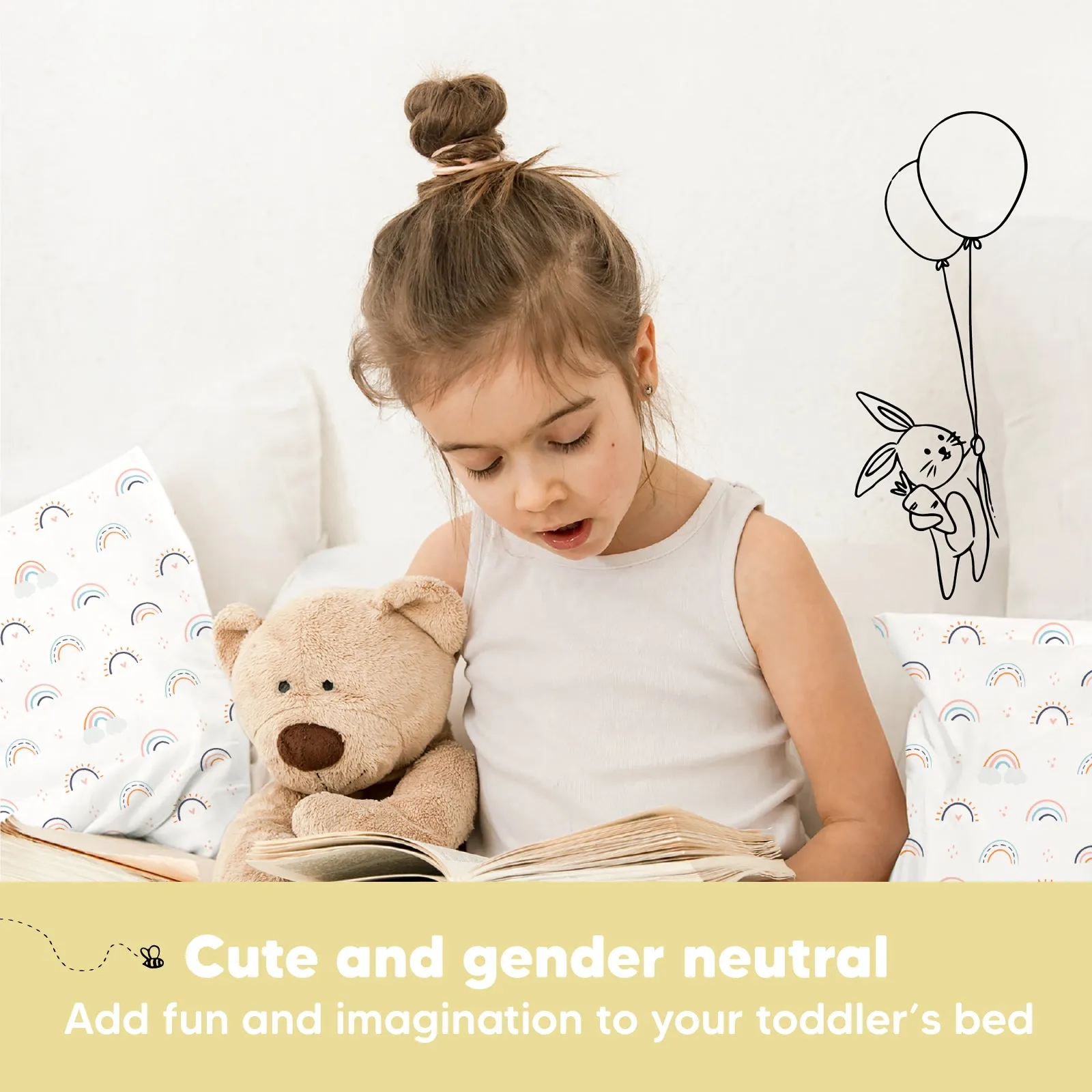 Toddler Pillow with Pillowcase (Jolly Rainbow)