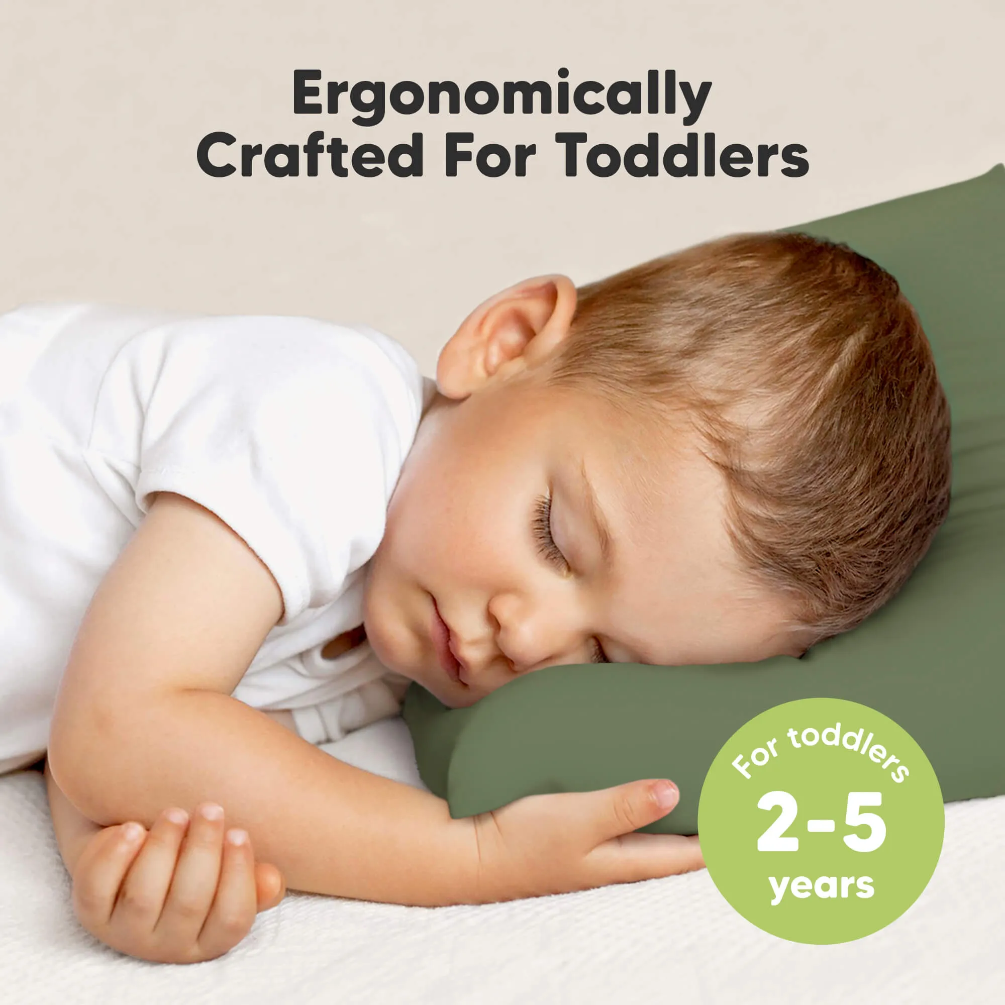 Toddler Pillow with Pillowcase (Jungle Green)