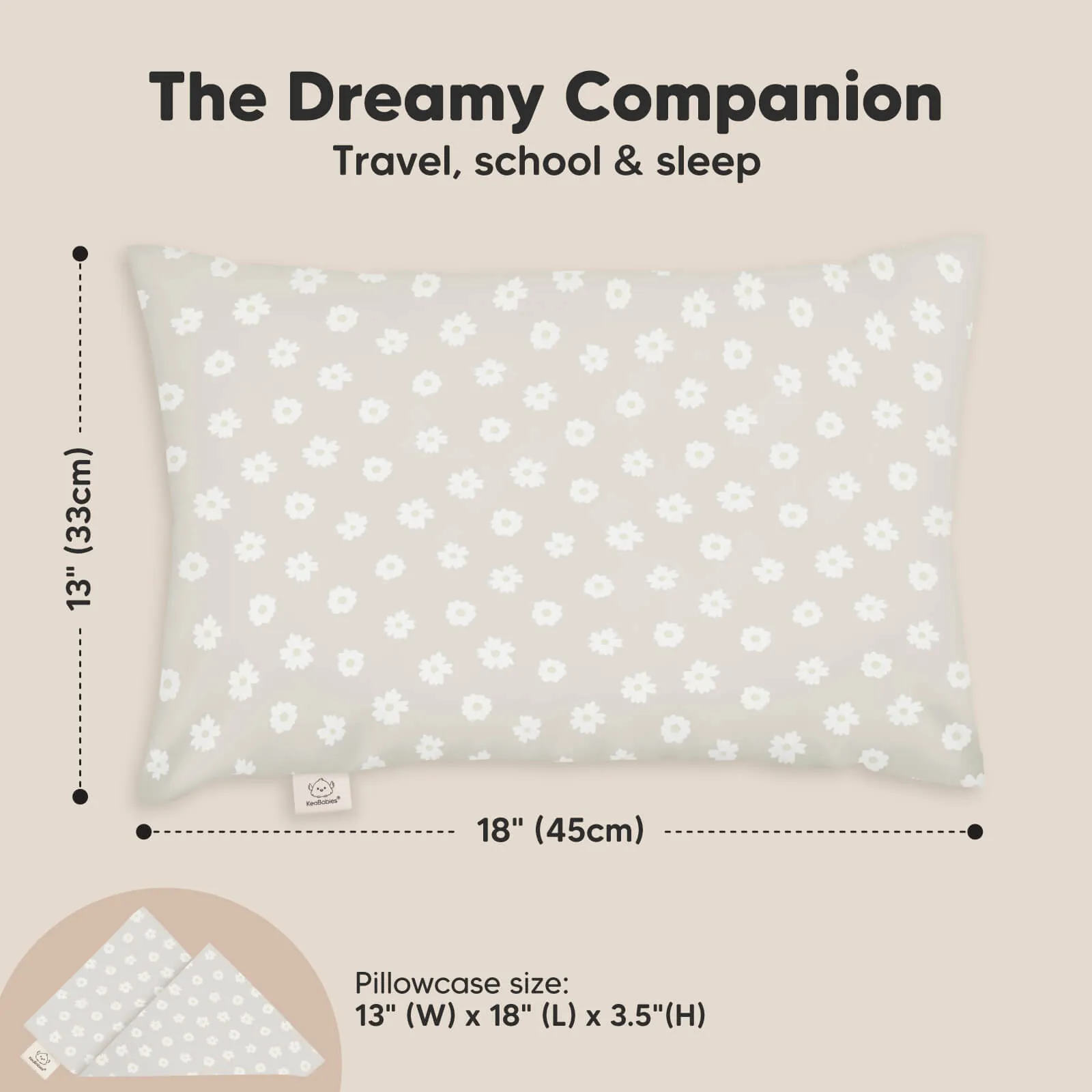 Toddler Pillow with Pillowcase (Meadow)