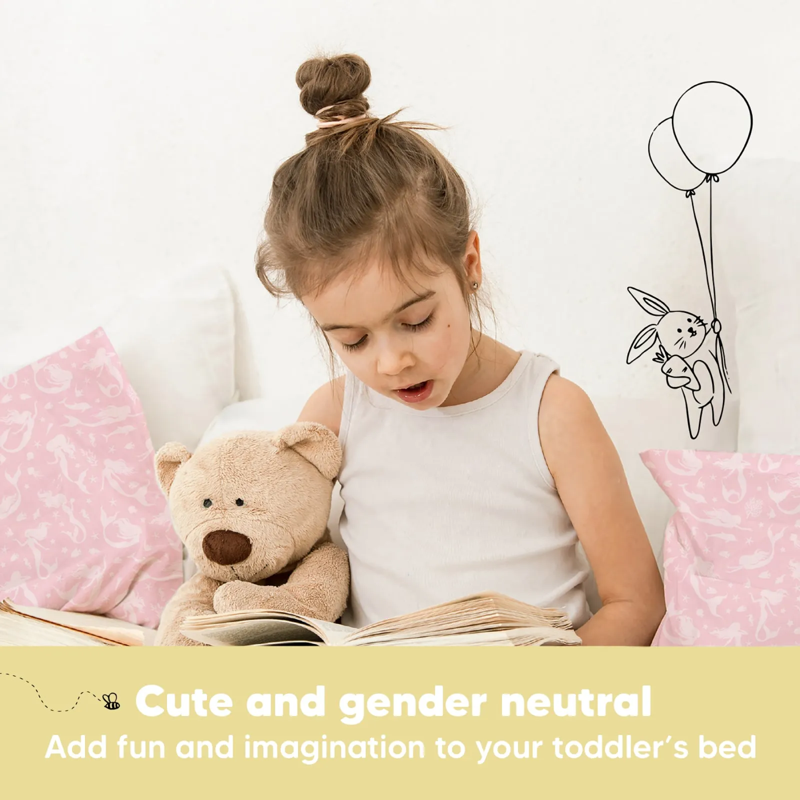 Toddler Pillow with Pillowcase (Mermaid)