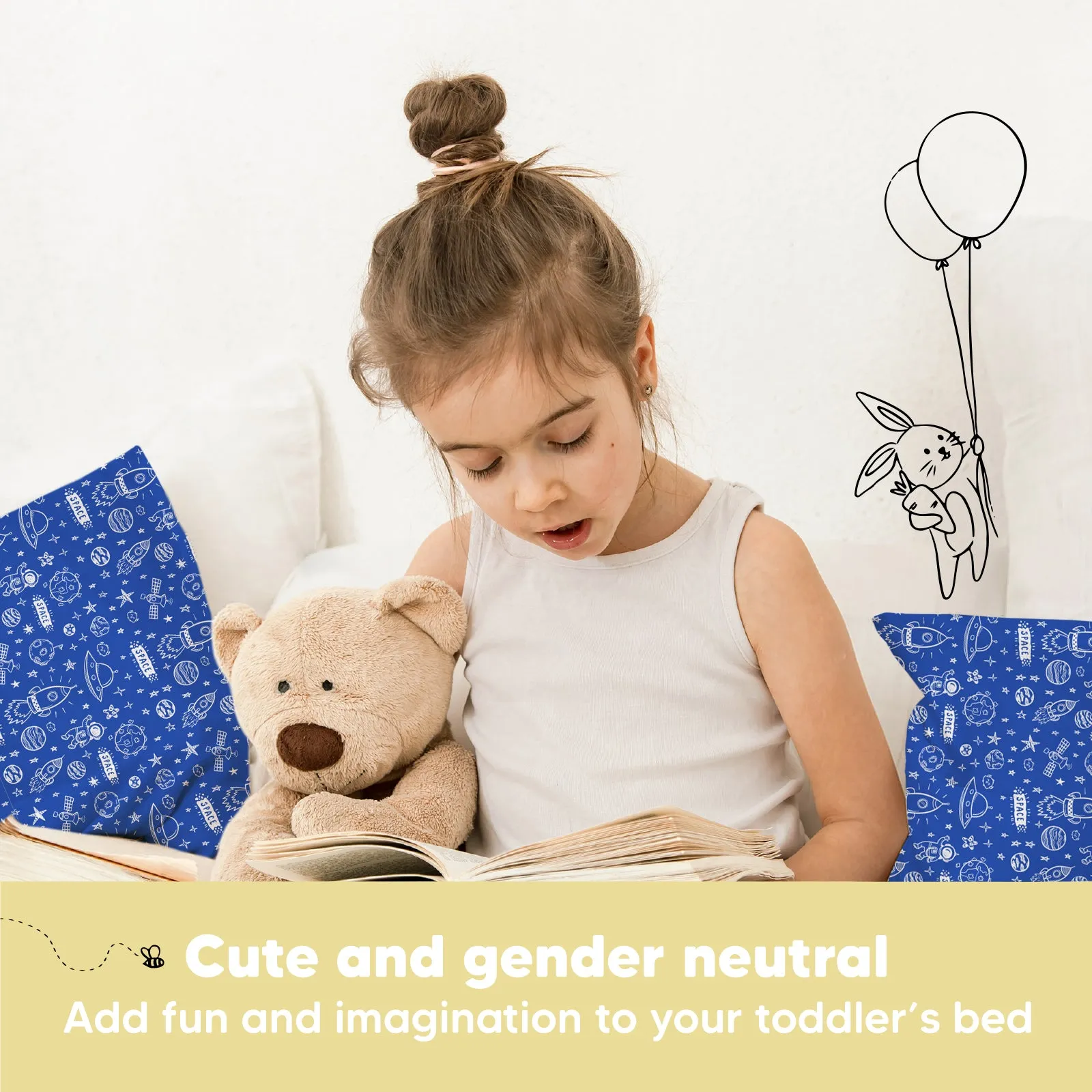 Toddler Pillow with Pillowcase (Off to Space)