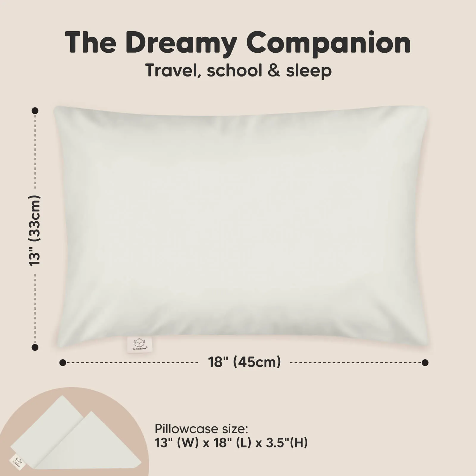 Toddler Pillow with Pillowcase (Pearl Gray)