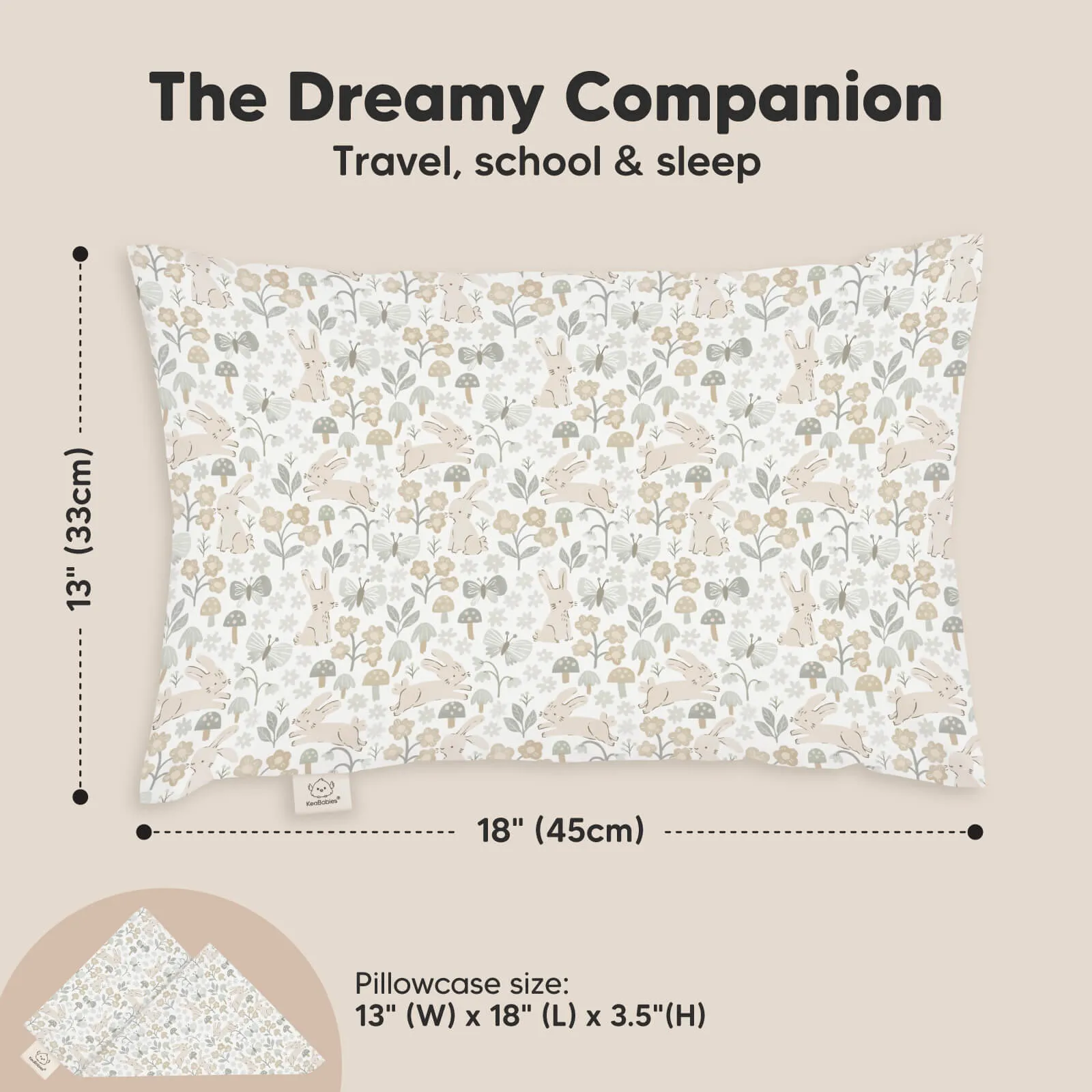 Toddler Pillow with Pillowcase (Prairie)