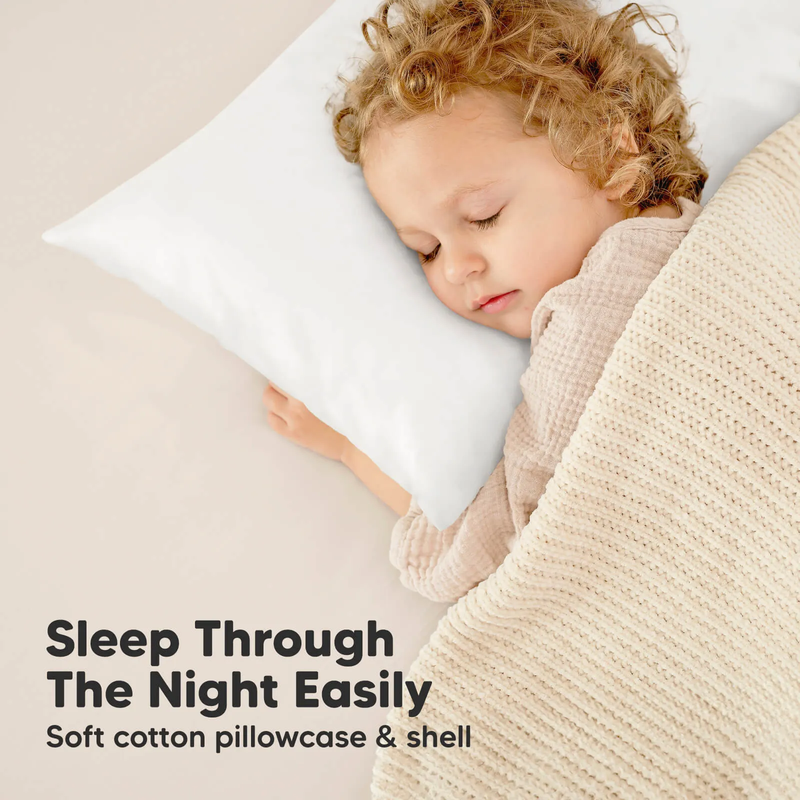 Toddler Pillow with Pillowcase (Soft White)